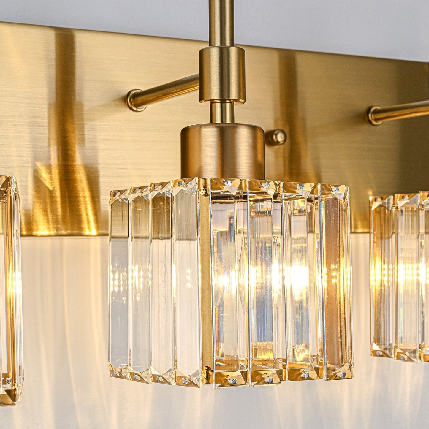 Ora - Lustres de salle de bain modernes à cristaux, à intensité variable, pour miroir, éclairage de vanité glamour