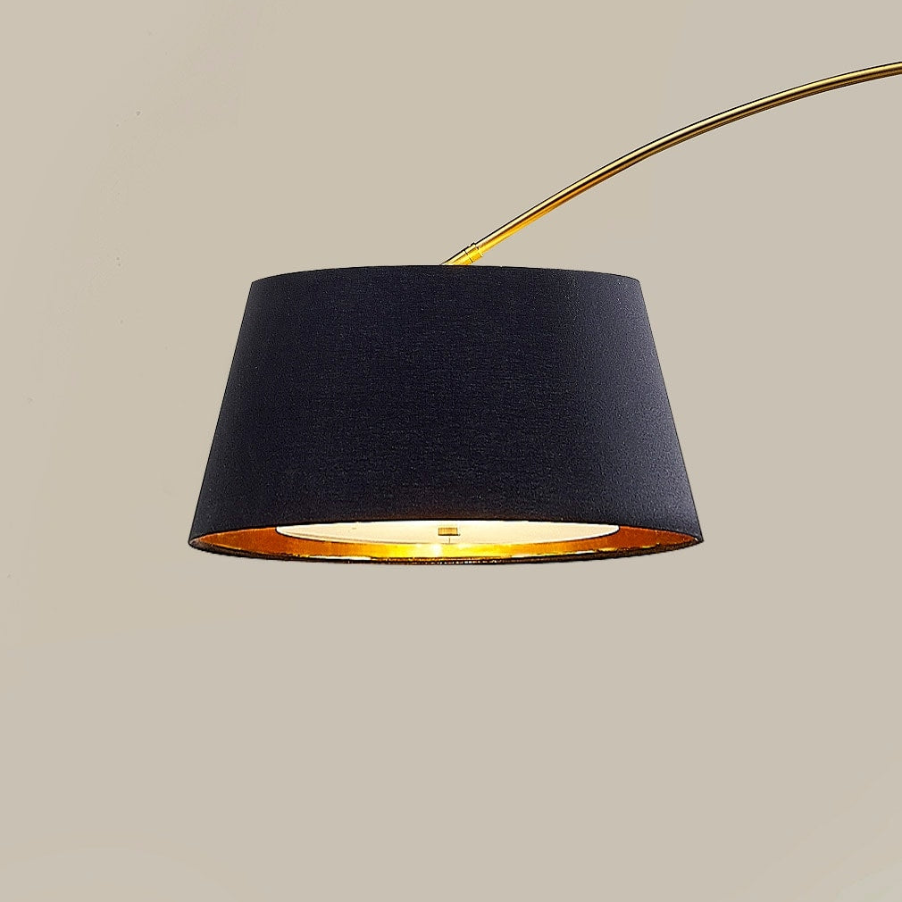 Lampe de sol à arche rétractable Orbita 81H à LED, intensité variable, ampoule incluse, finition laiton antique.