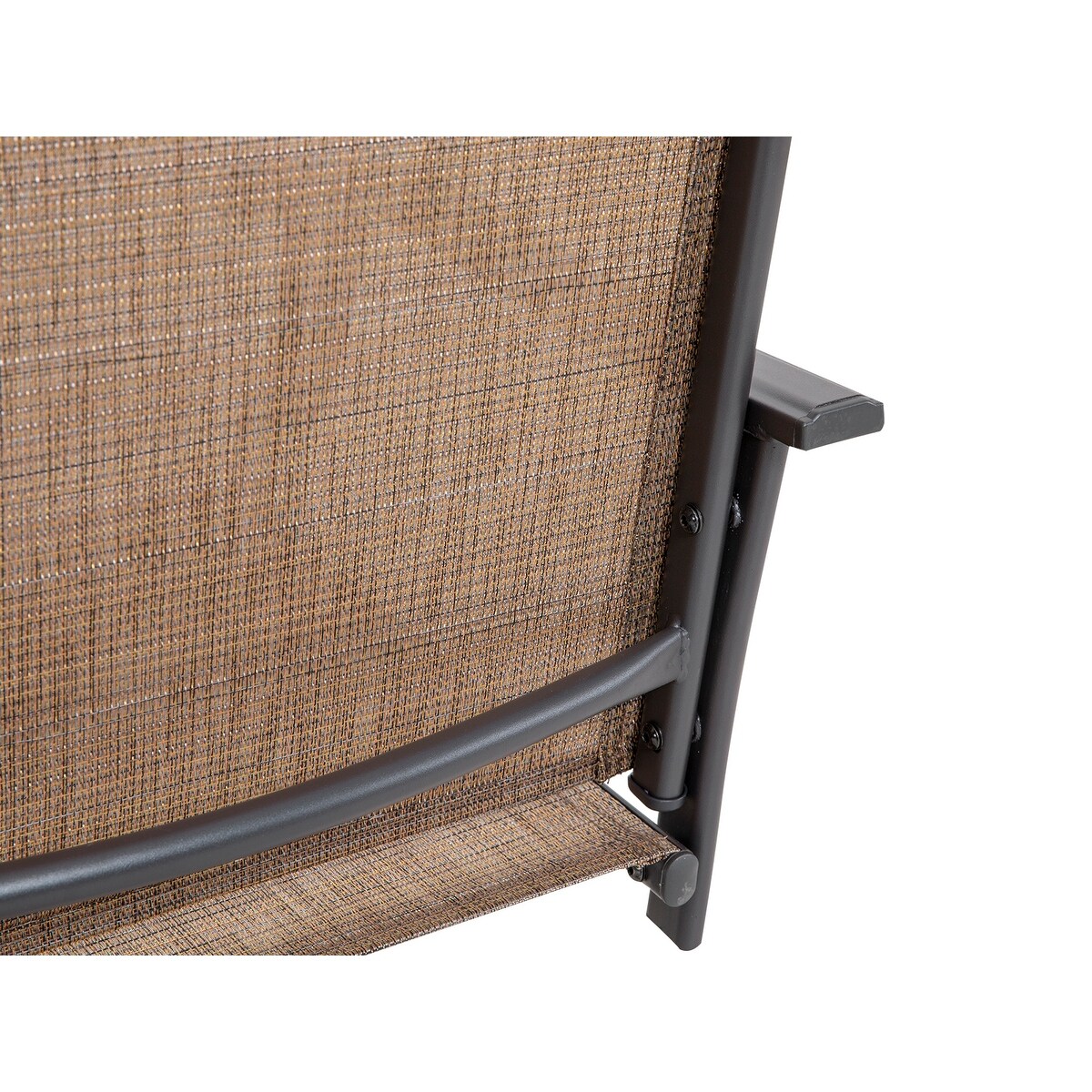 Ensemble de 2 chaises pivotantes de jardin, tissu Textilene, cadre en fer.