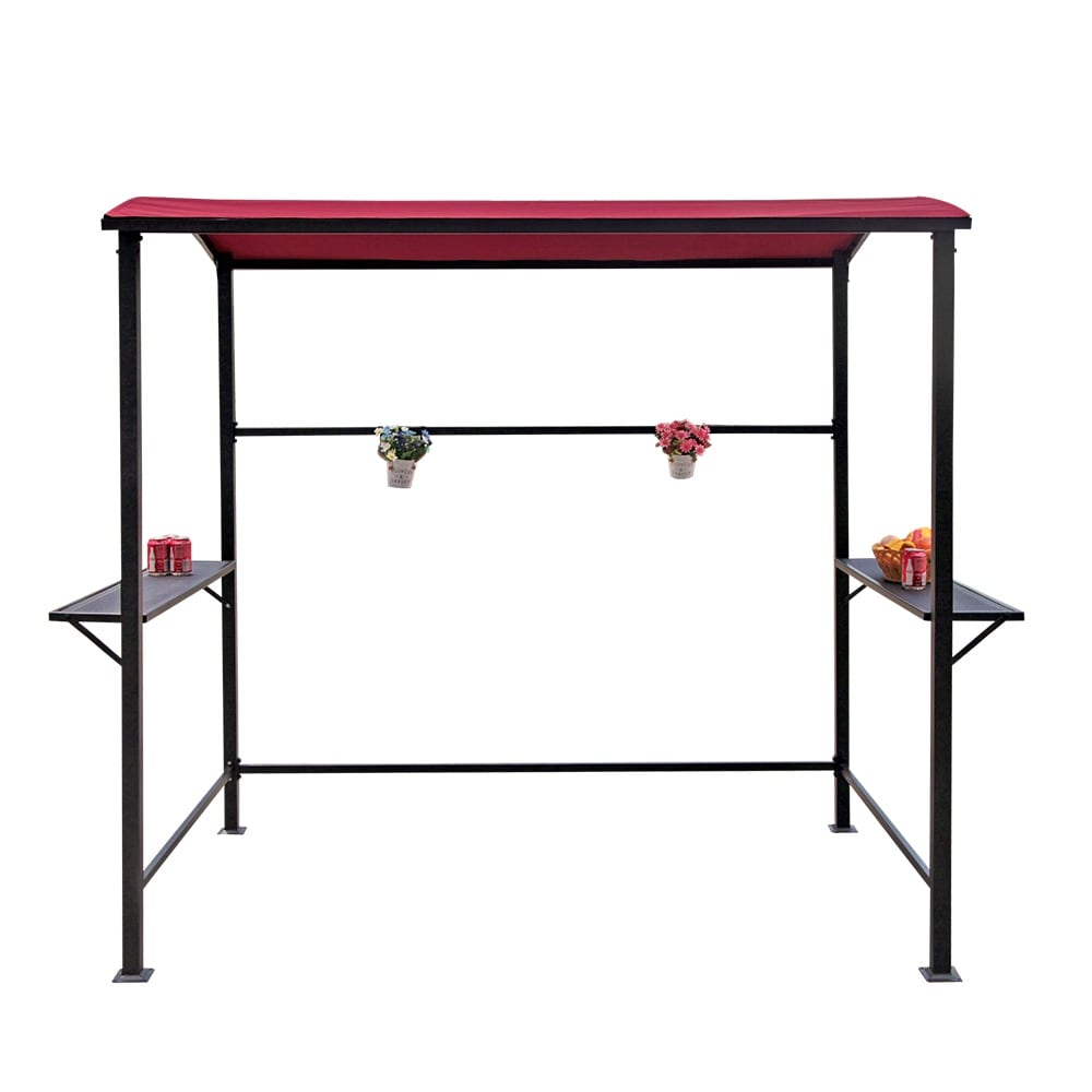 Abri de barbecue, tonnelle pour barbecue, avec cadre en acier, pour extérieur, 5 pi x 8 pi
