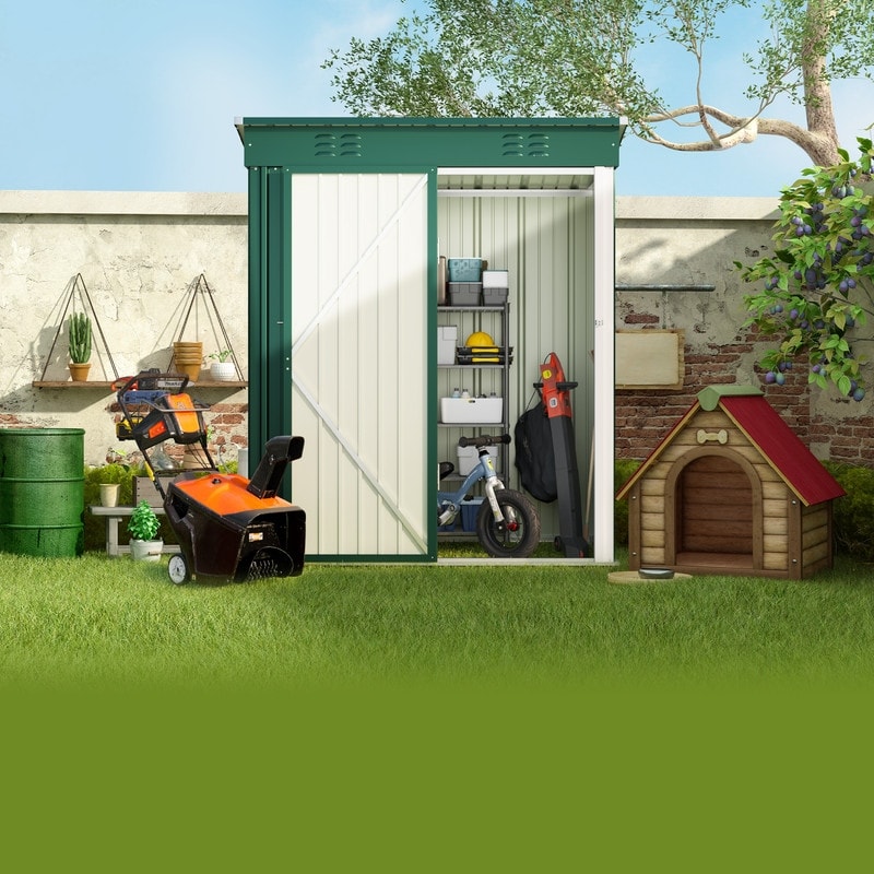 Abri de jardin en métal pour rangement extérieur, avec porte verrouillable, pour meubles de patio et outils