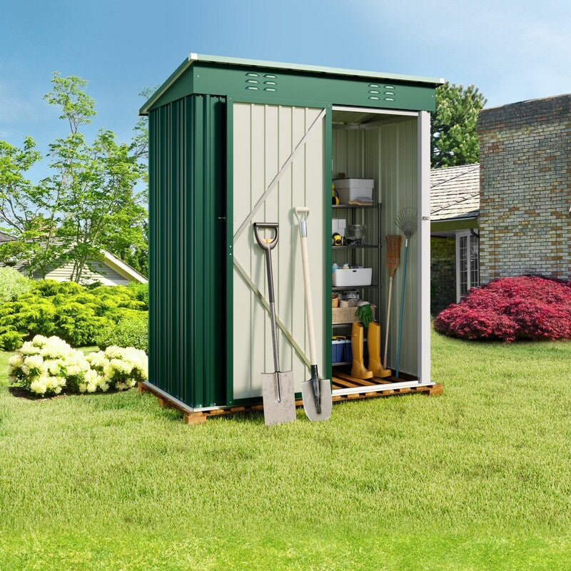 Abri de jardin en métal pour rangement extérieur, avec porte verrouillable, pour meubles de patio et outils