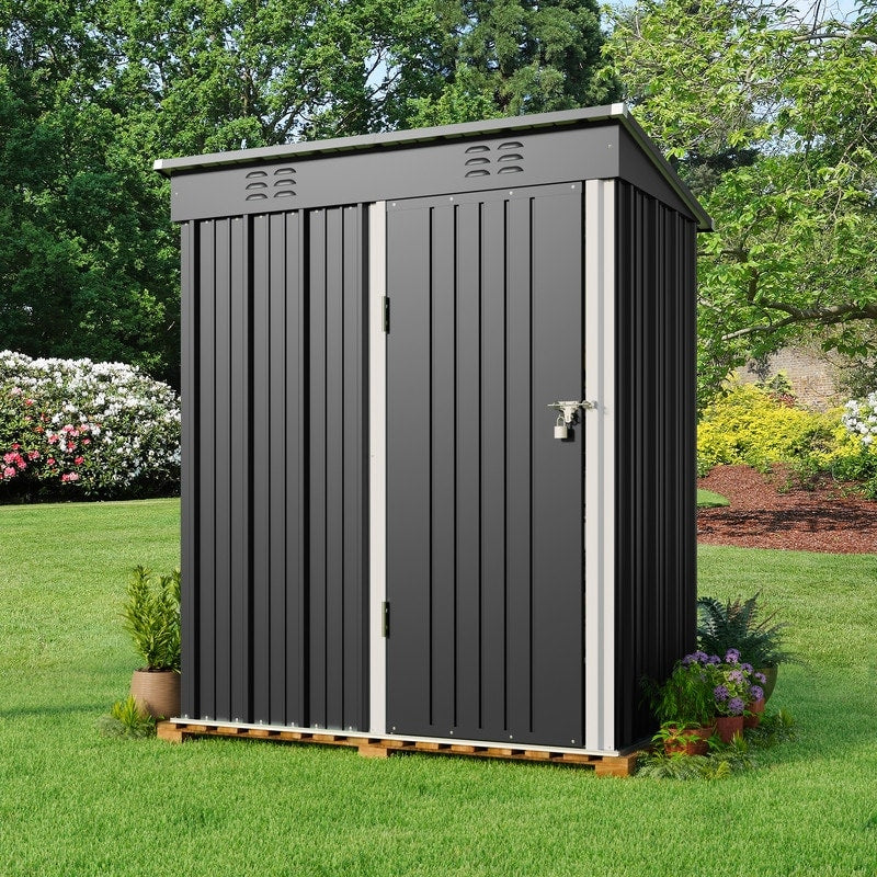 Abri de jardin en métal pour rangement extérieur, avec porte verrouillable, pour meubles de patio et outils