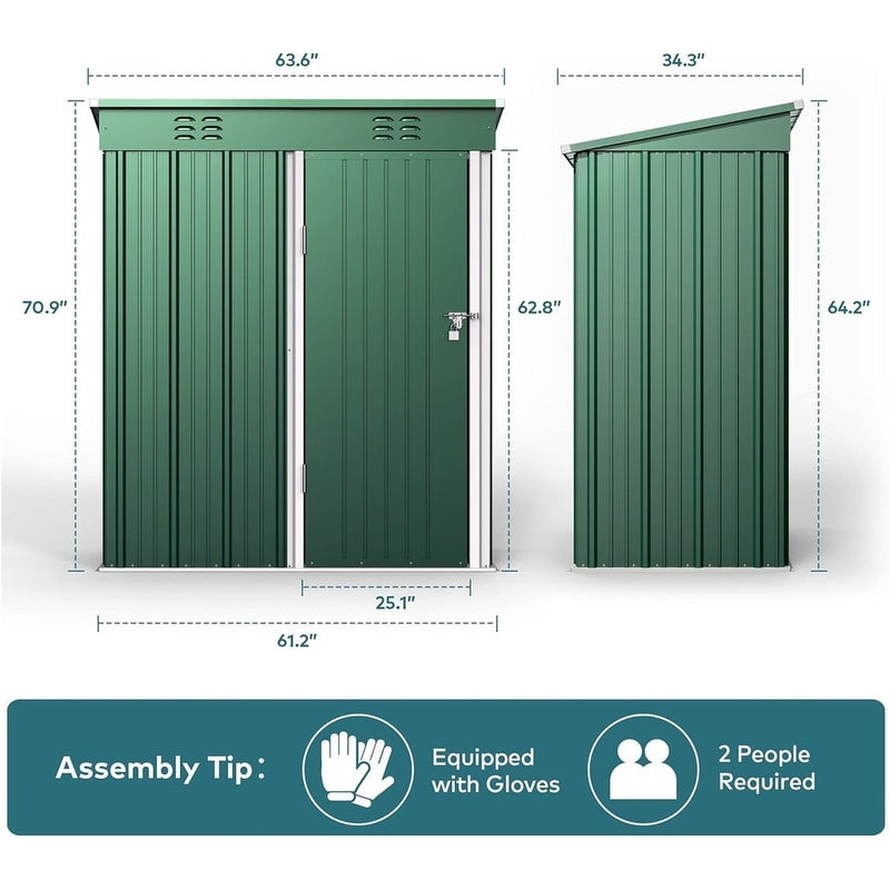 Abri de jardin en métal pour rangement extérieur, avec porte verrouillable, pour meubles de patio et outils