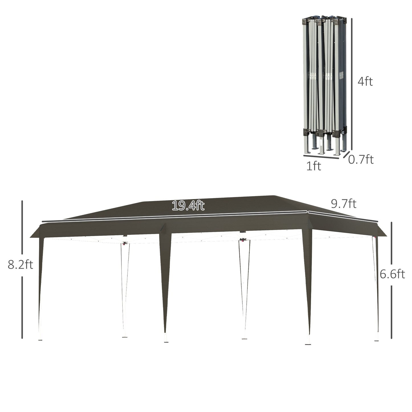 Caravane Pop-up Outsunny ultra-résistante avec cadre robuste, toit pare-UV et sac de transport pour patio, jardin, plage, cour arrière
