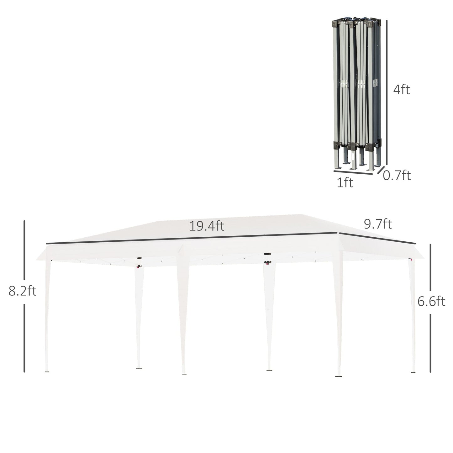 Caravane Pop-up Outsunny ultra-résistante avec cadre robuste, toit pare-UV et sac de transport pour patio, jardin, plage, cour arrière