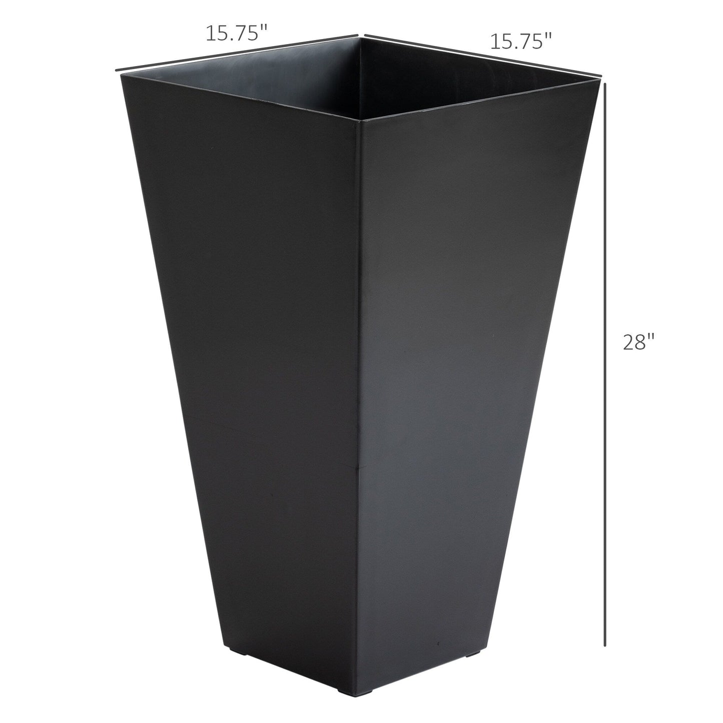 Outsunny Lot de 3 grands pots à fleurs en plastique, 71 cm de hauteur, pour l'intérieur et l'extérieur, pour entrée, patio, jardin