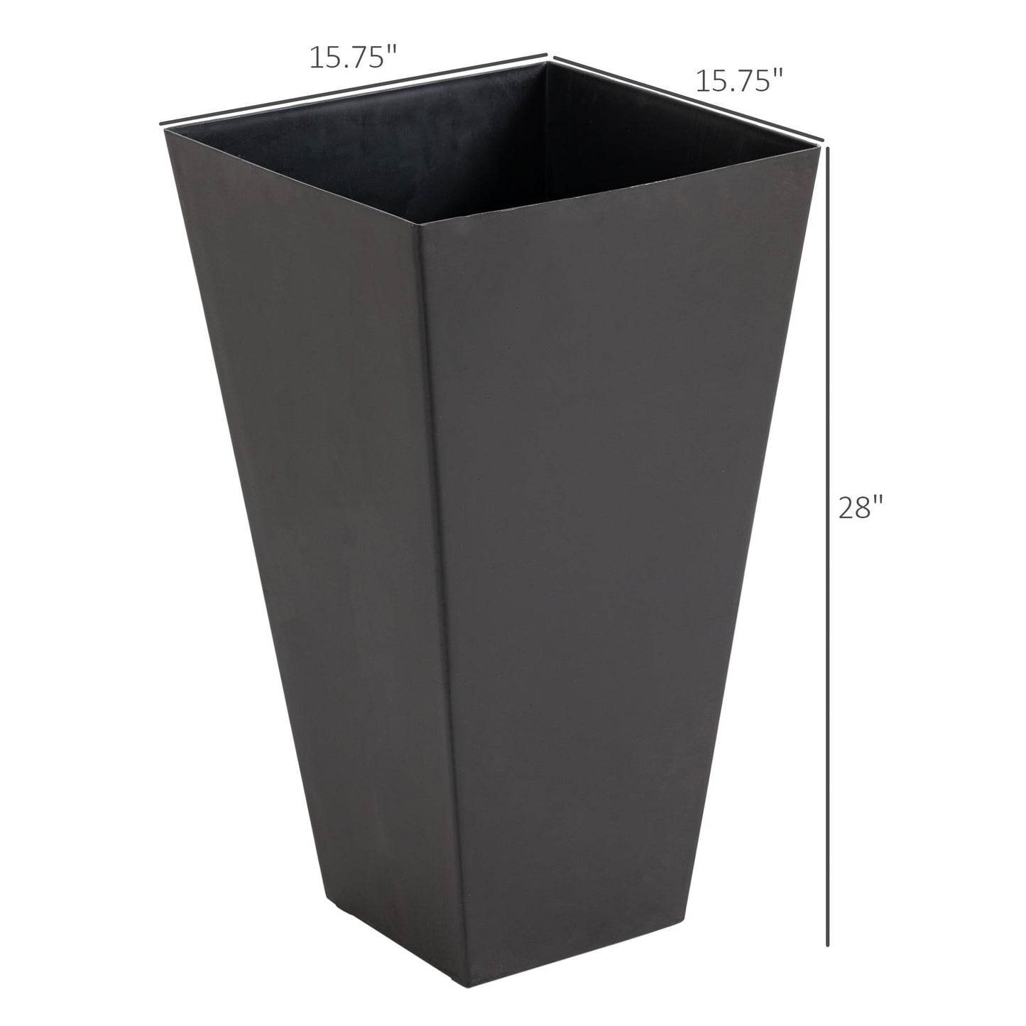 Outsunny Lot de 3 grands pots à fleurs en plastique, 71 cm de hauteur, pour l'intérieur et l'extérieur, pour entrée, patio, jardin
