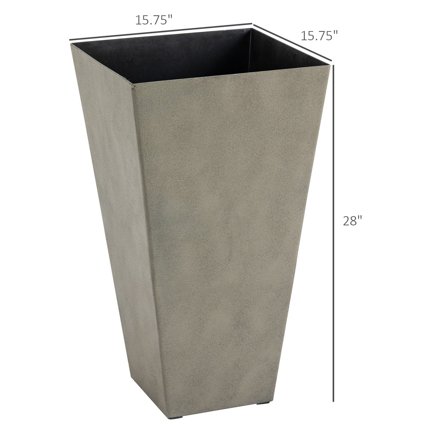 Outsunny Lot de 3 grands pots à fleurs en plastique, 71 cm de hauteur, pour l'intérieur et l'extérieur, pour entrée, patio, jardin