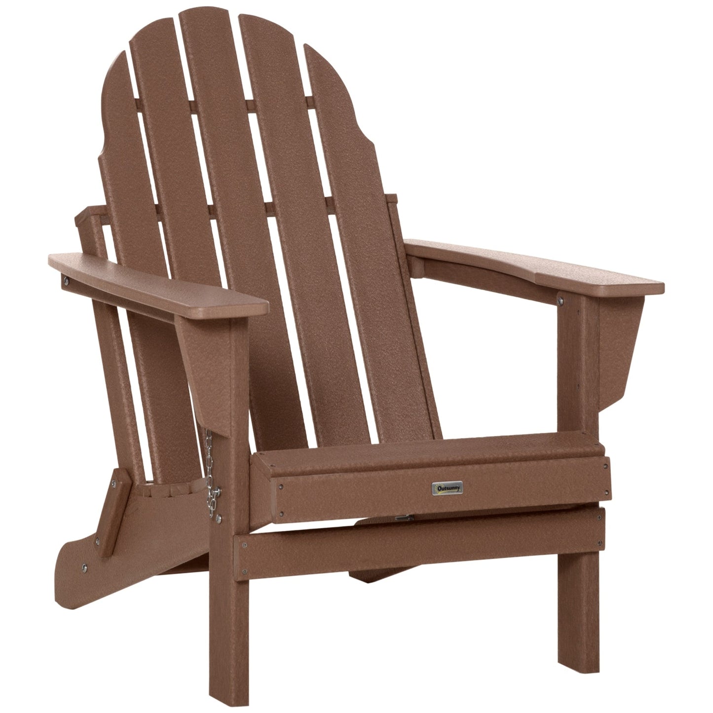 Outsunny Chaise de jardin pliante Adirondack, chaise de plage en plastique résistant aux intempéries en HDPE pour terrasse, pont et mobilier de jardin