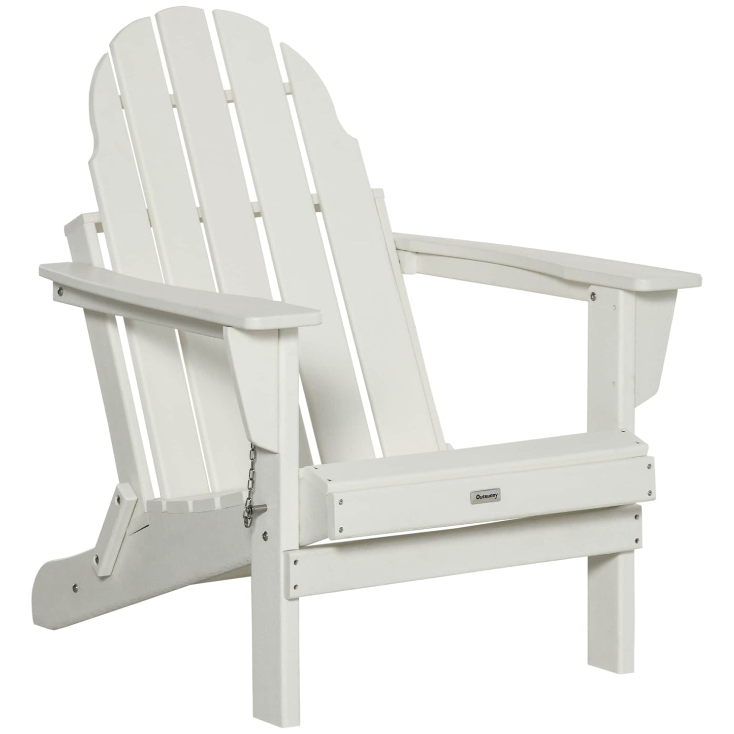 Outsunny Chaise de jardin pliante Adirondack, chaise de plage en plastique résistant aux intempéries en HDPE pour terrasse, pont et mobilier de jardin