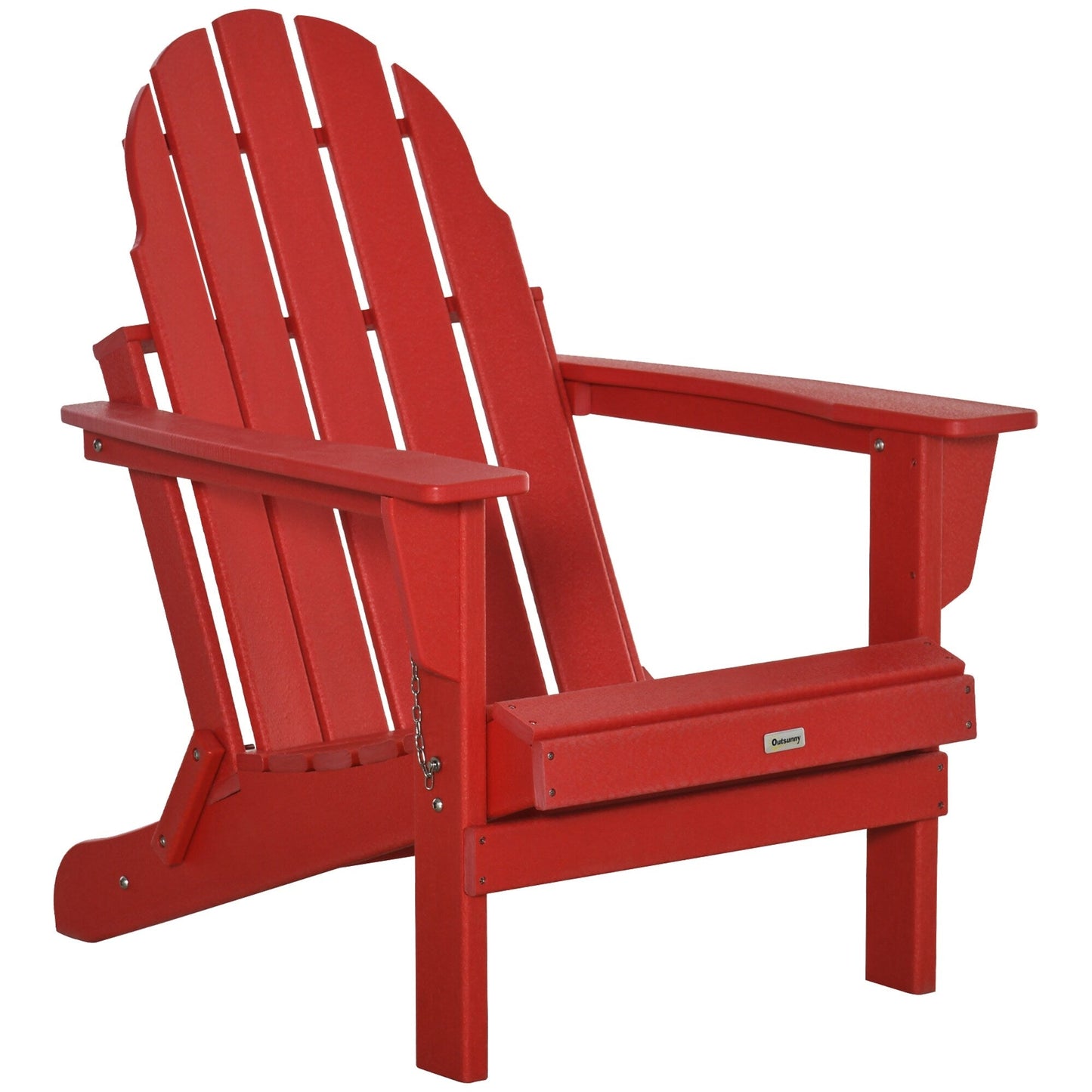 Outsunny Chaise de jardin pliante Adirondack, chaise de plage en plastique résistant aux intempéries en HDPE pour terrasse, pont et mobilier de jardin