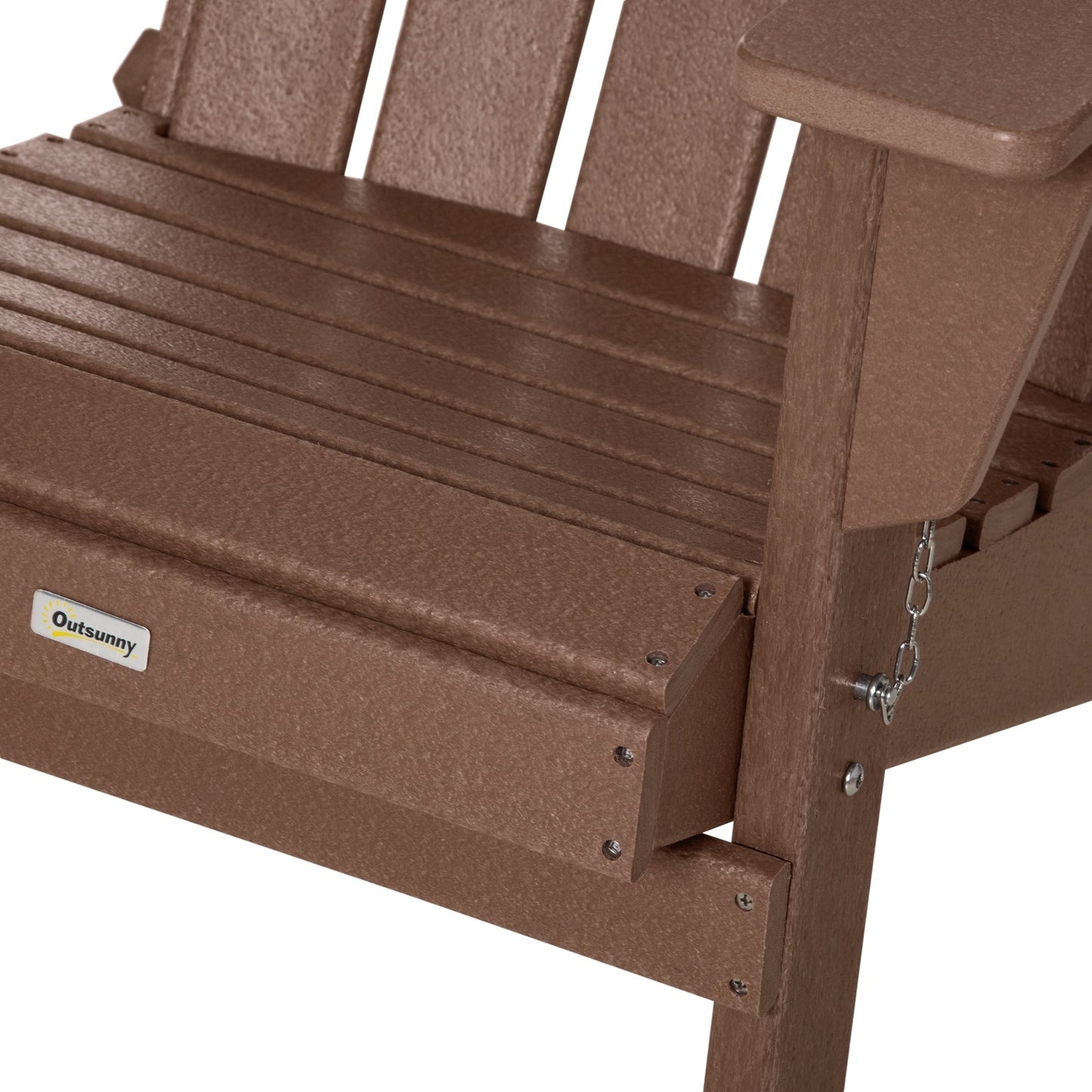 Outsunny Chaise de jardin pliante Adirondack, chaise de plage en plastique résistant aux intempéries en HDPE pour terrasse, pont et mobilier de jardin