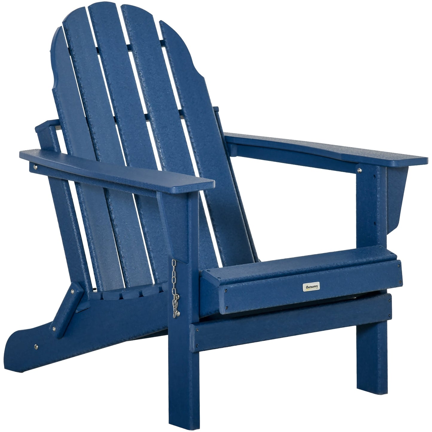 Outsunny Chaise de jardin pliante Adirondack, chaise de plage en plastique résistant aux intempéries en HDPE pour terrasse, pont et mobilier de jardin