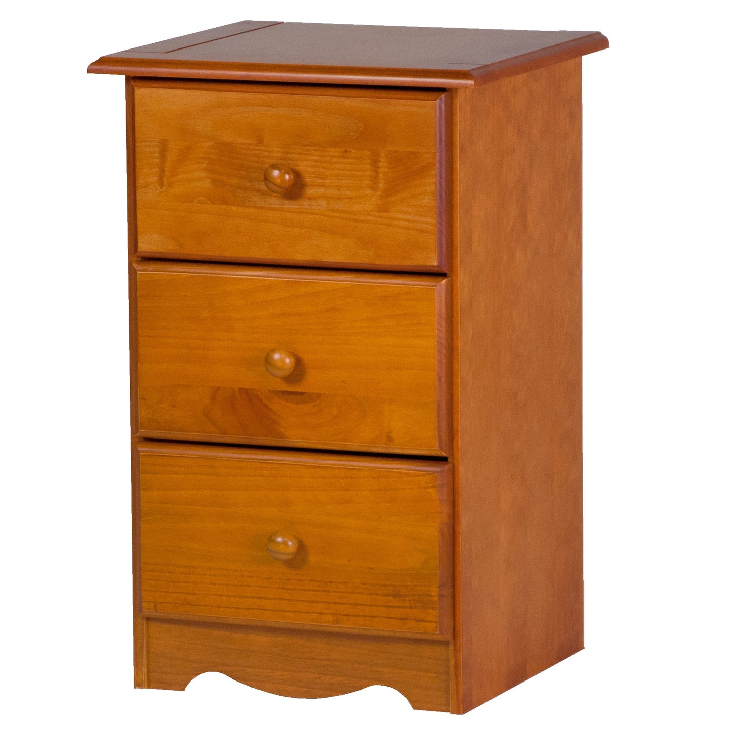 Palace Imports Table de chevet 100 % bois massif avec 3 tiroirs et poignées en métal ou en bois