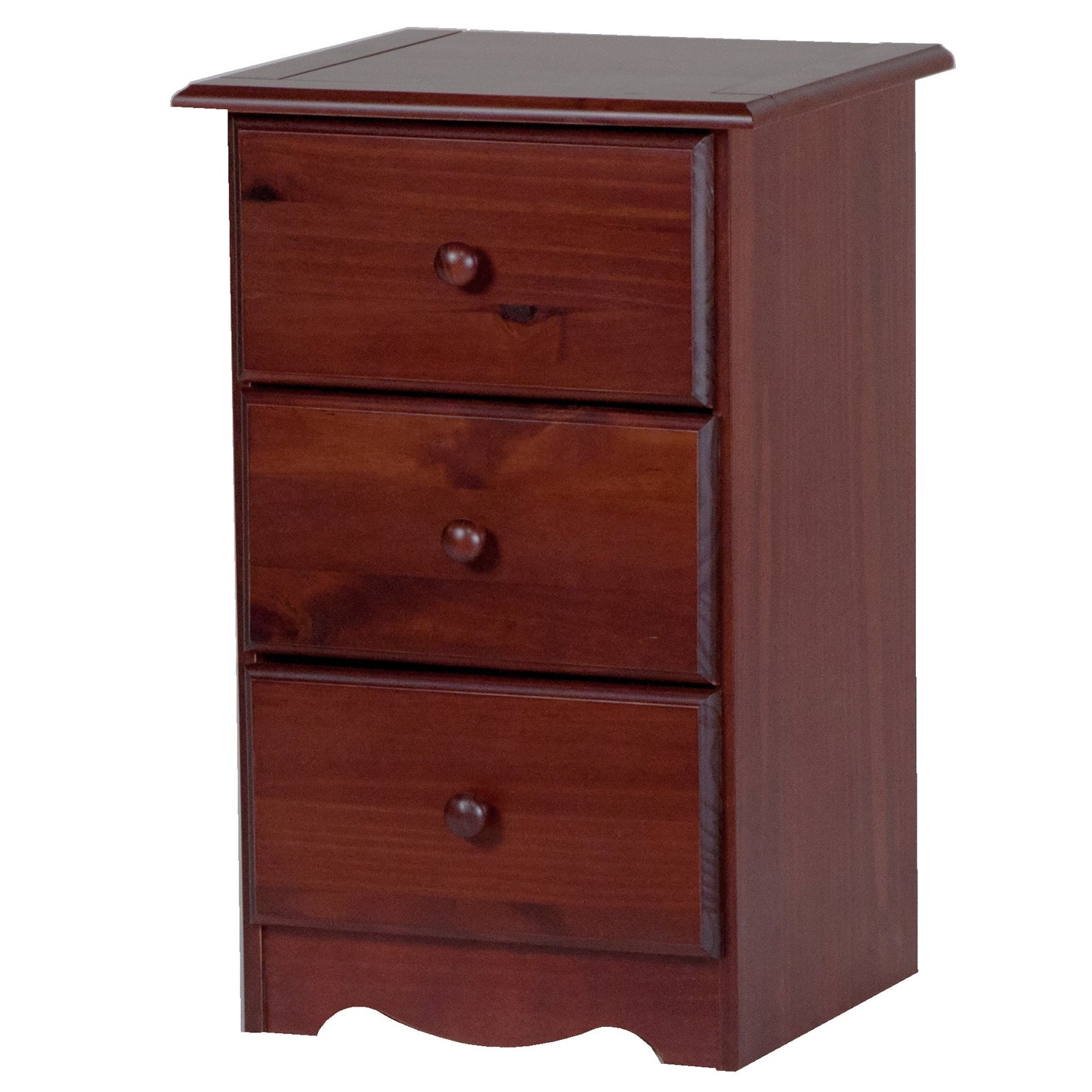 Palace Imports Table de chevet 100 % bois massif avec 3 tiroirs et poignées en métal ou en bois