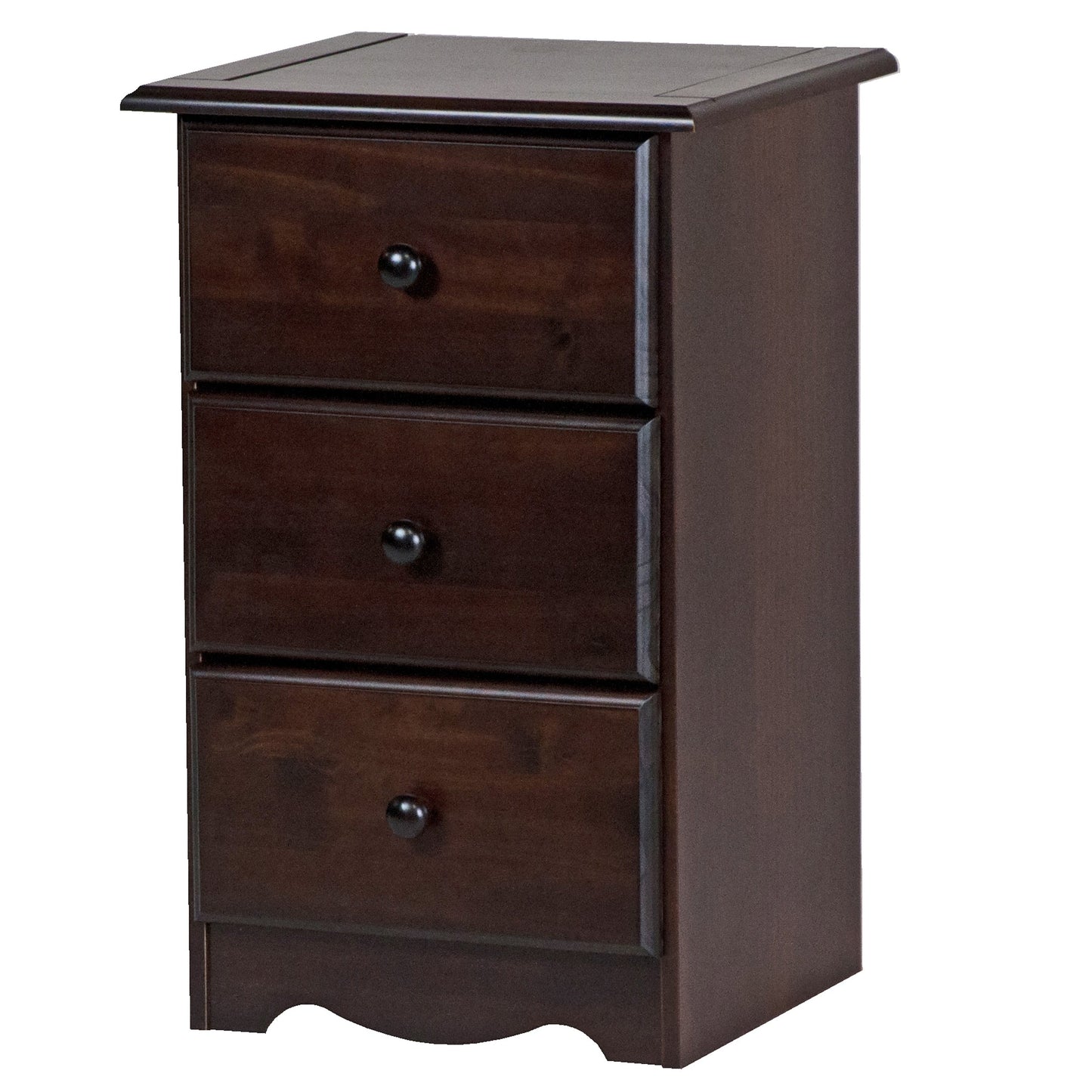 Palace Imports Table de chevet 100 % bois massif avec 3 tiroirs et poignées en métal ou en bois