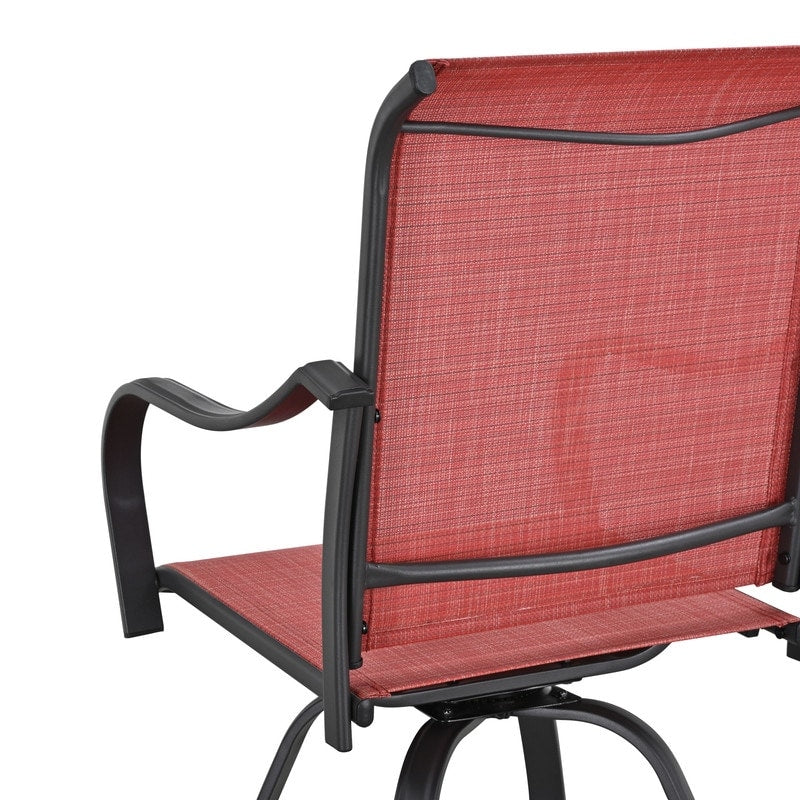 Chaise de bar à dossier haut et pivotante en métal pour extérieur, modèle Patio Festival (lot de 2)