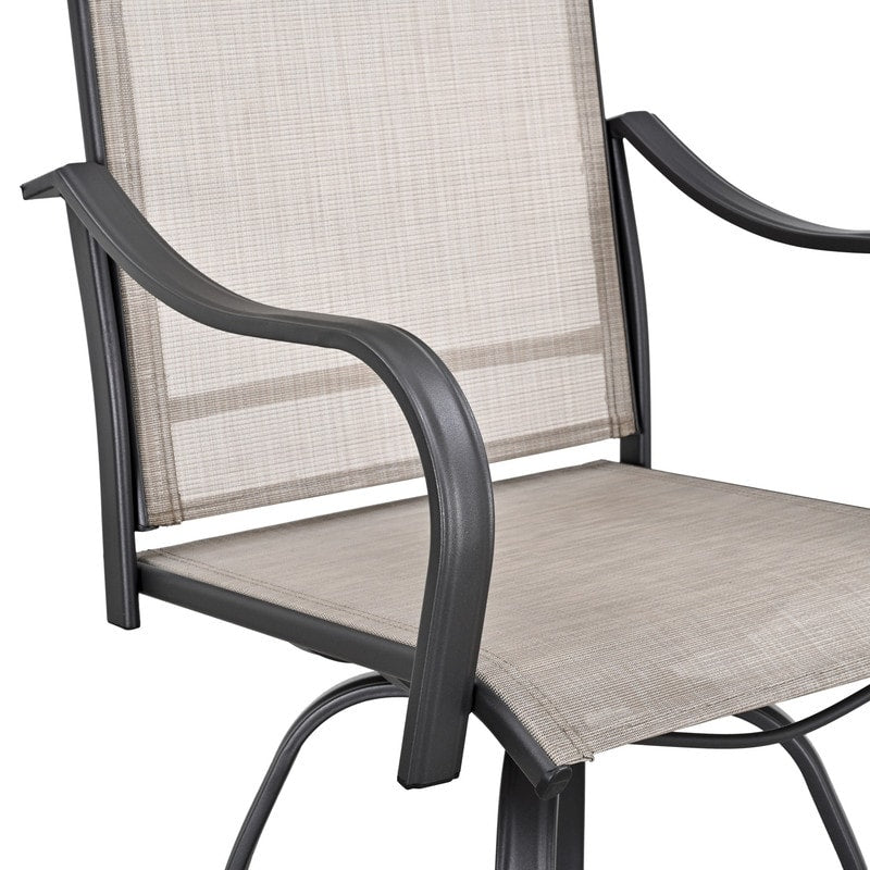 Chaise de bar à dossier haut et pivotante en métal pour extérieur, modèle Patio Festival (lot de 2)