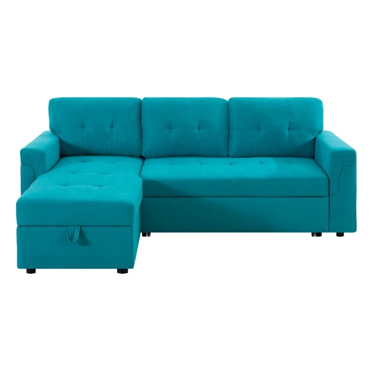 Canapé d'angle réversible avec lit escamotable, chaise longue avec rangement intégré, pieds robustes,