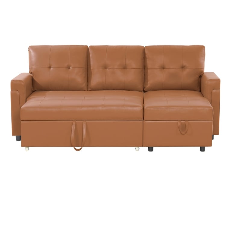 Canapé d'angle réversible avec lit escamotable, chaise longue avec rangement intégré, pieds robustes,