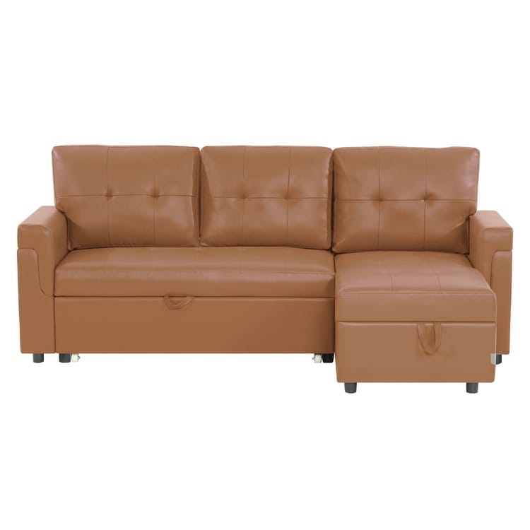 Canapé d'angle réversible avec lit escamotable, chaise longue avec rangement intégré, pieds robustes,