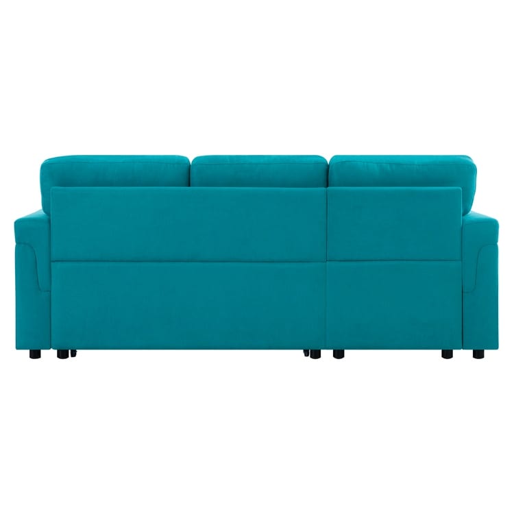 Canapé d'angle réversible avec lit escamotable, chaise longue avec rangement intégré, pieds robustes,