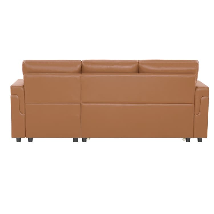 Canapé d'angle réversible avec lit escamotable, chaise longue avec rangement intégré, pieds robustes,