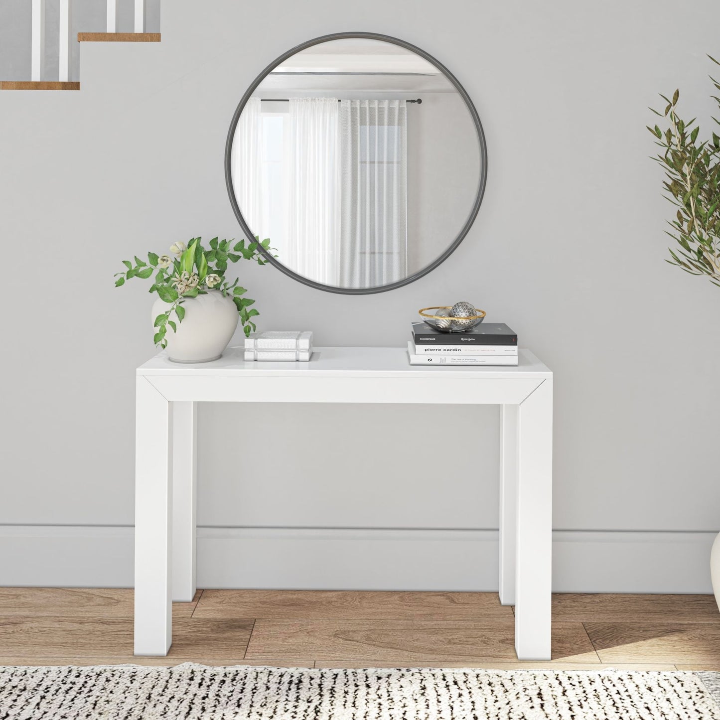 Table console moderne à structure de poutres et de planches - 46