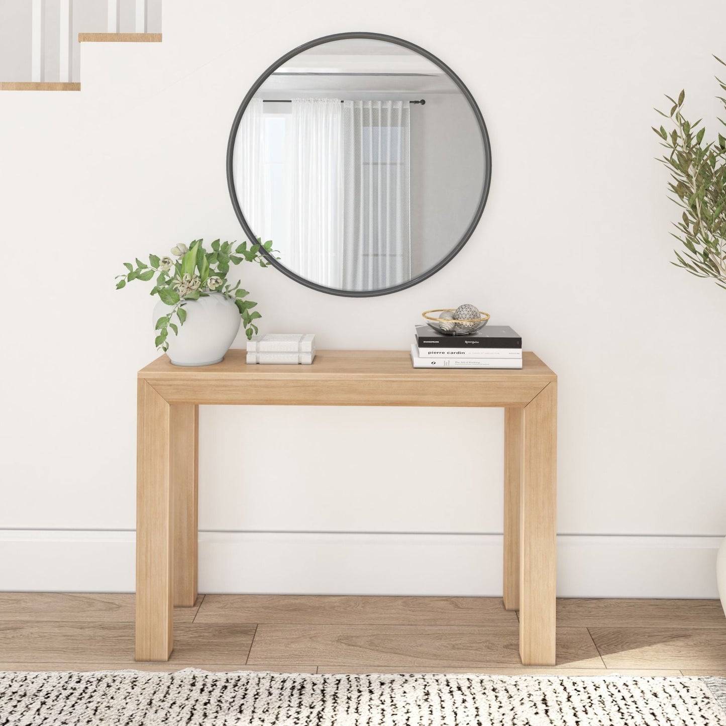 Table console moderne à structure de poutres et de planches - 46