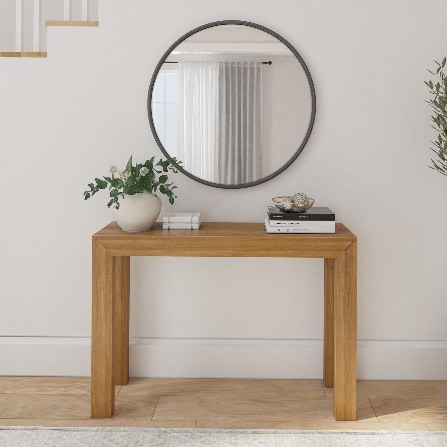 Table console moderne à structure de poutres et de planches - 46