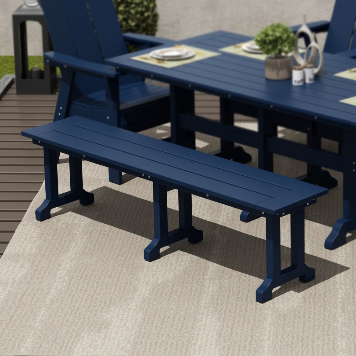 Banc de patio extérieur Polytrends Laguna en HDPE, résistant aux intempéries, 65 pouces
