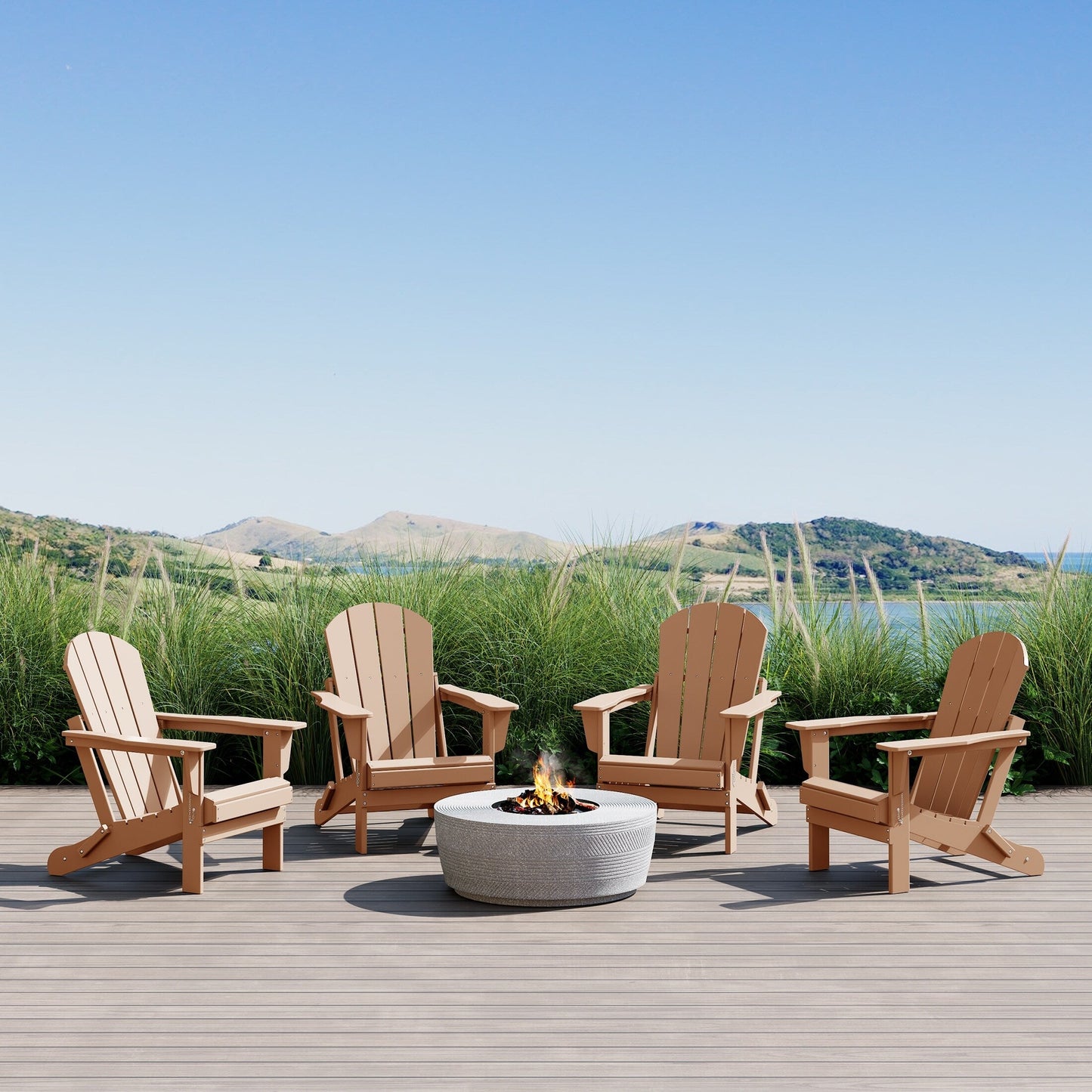Chaises de jardin pliantes Adirondack Polytrends Laguna résistantes aux intempéries (lot de 4)