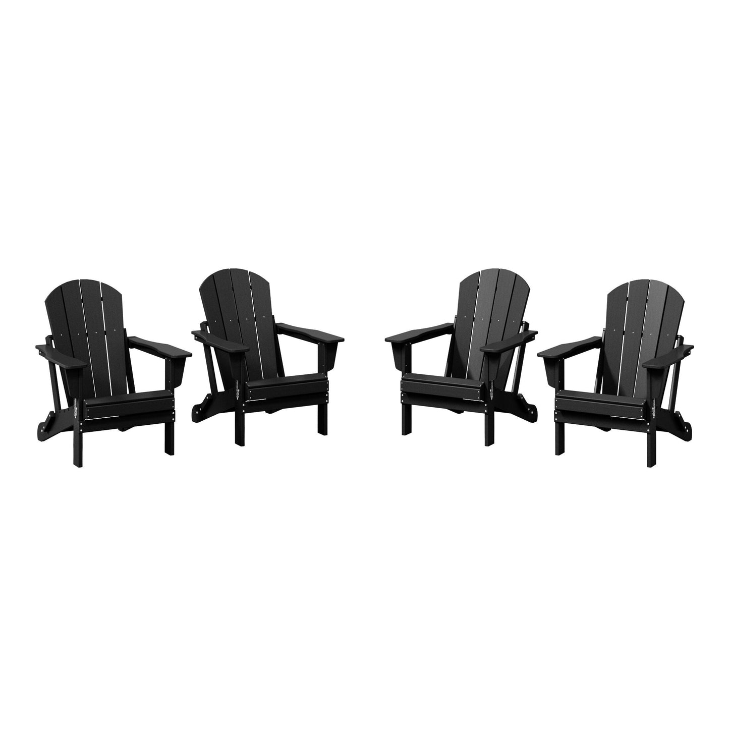 Chaises de jardin pliantes Adirondack Polytrends Laguna résistantes aux intempéries (lot de 4)