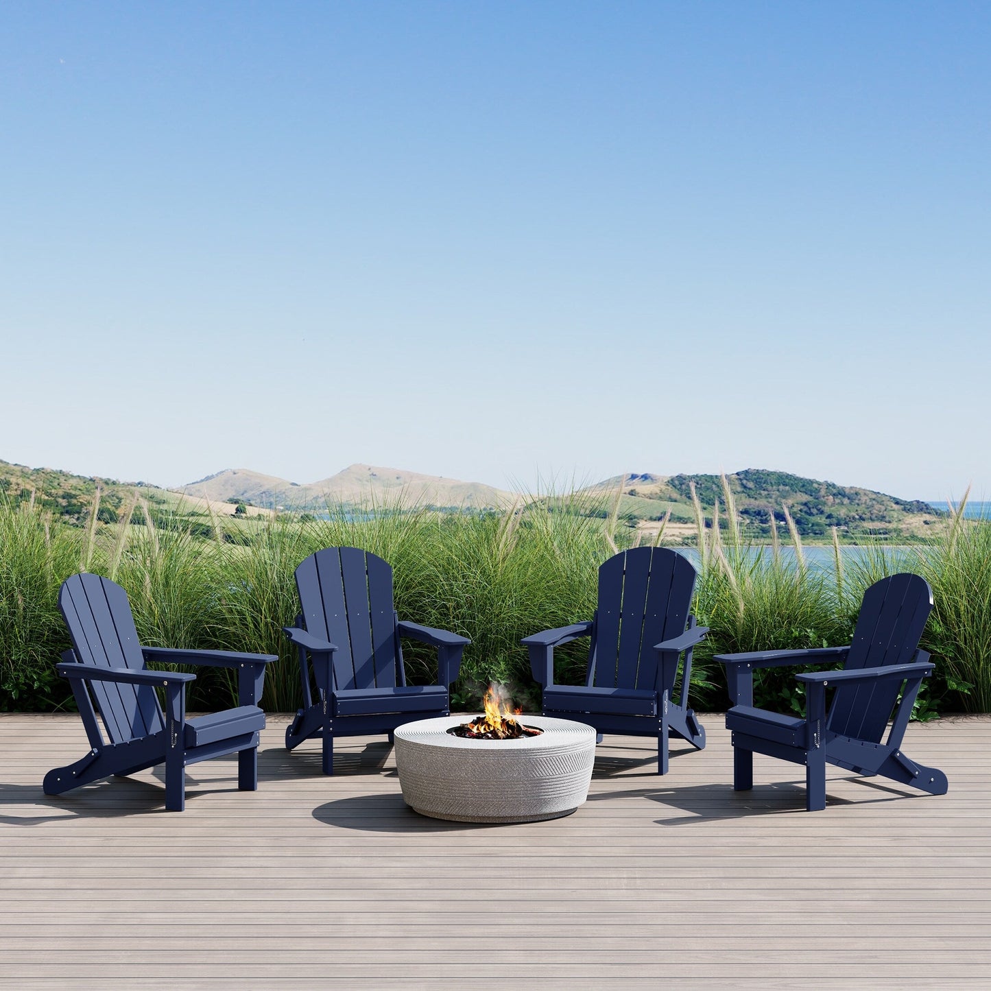 Chaises de jardin pliantes Adirondack Polytrends Laguna résistantes aux intempéries (lot de 4)