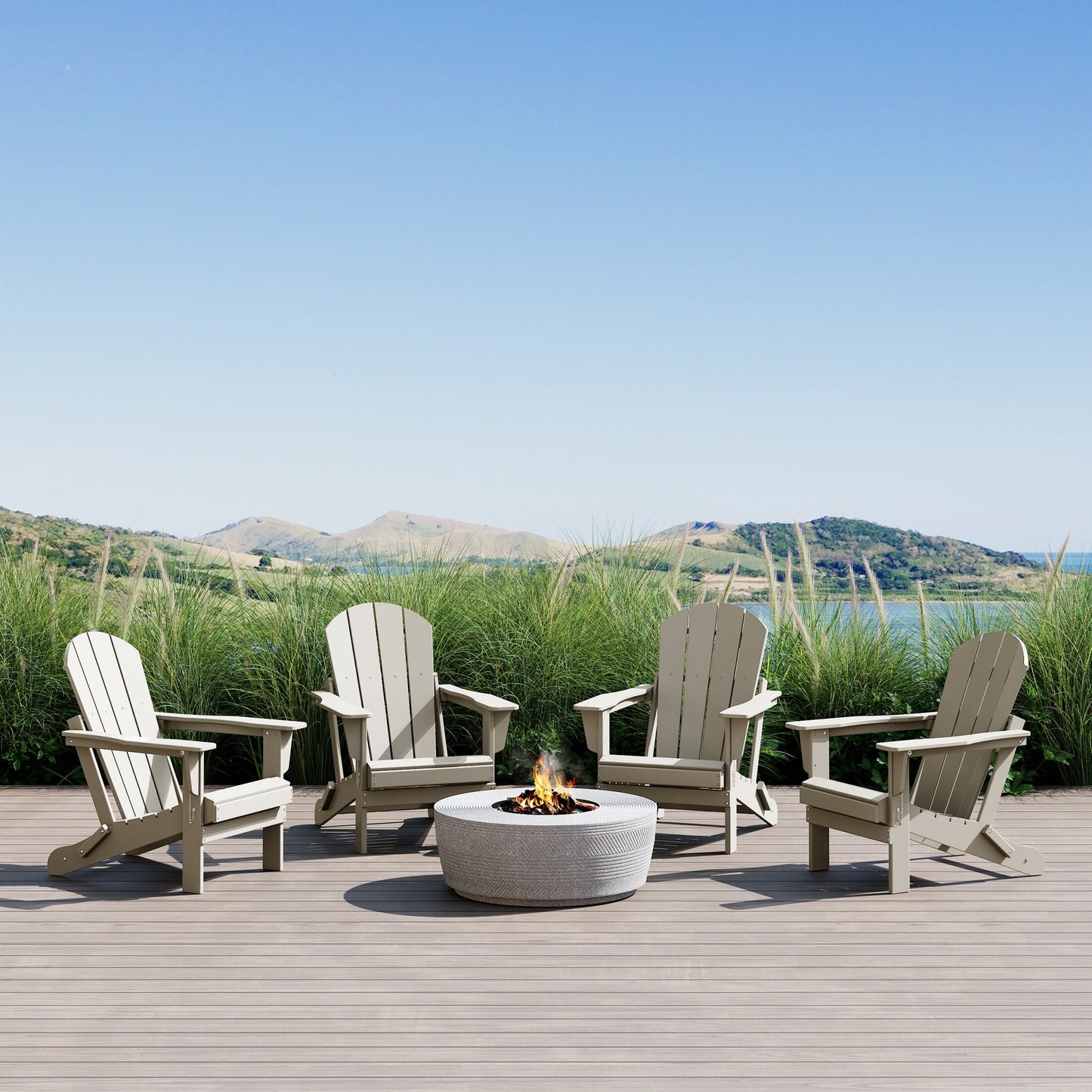 Chaises de jardin pliantes Adirondack Polytrends Laguna résistantes aux intempéries (lot de 4)