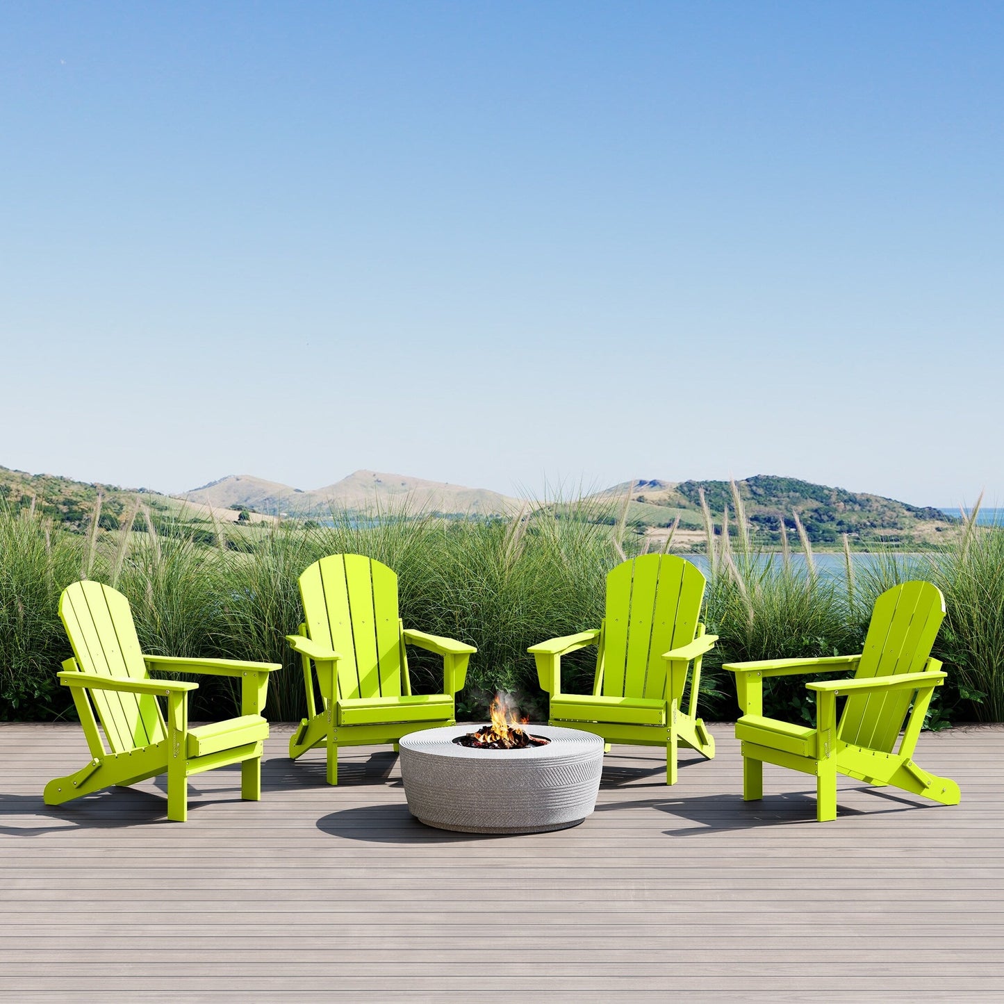Chaises de jardin pliantes Adirondack Polytrends Laguna résistantes aux intempéries (lot de 4)