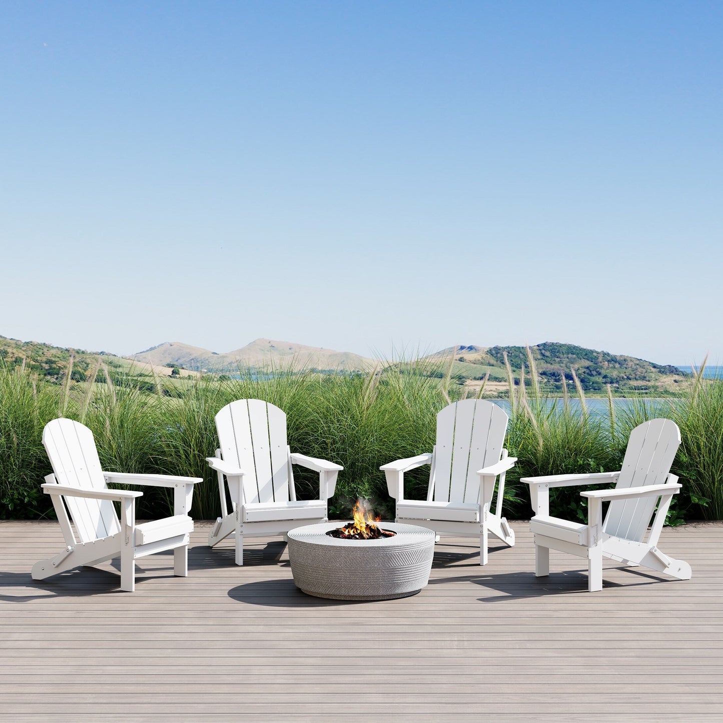 Chaises de jardin pliantes Adirondack Polytrends Laguna résistantes aux intempéries (lot de 4)