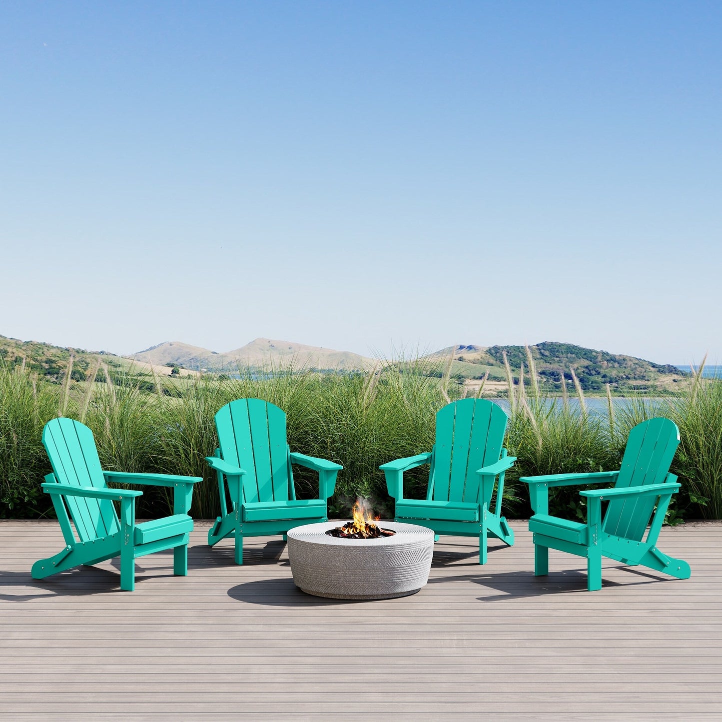 Chaises de jardin pliantes Adirondack Polytrends Laguna résistantes aux intempéries (lot de 4)