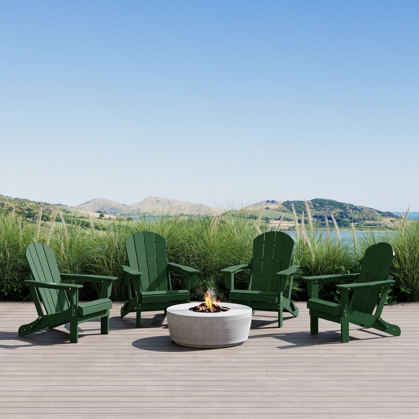 Chaises de jardin pliantes Adirondack Polytrends Laguna résistantes aux intempéries (lot de 4)