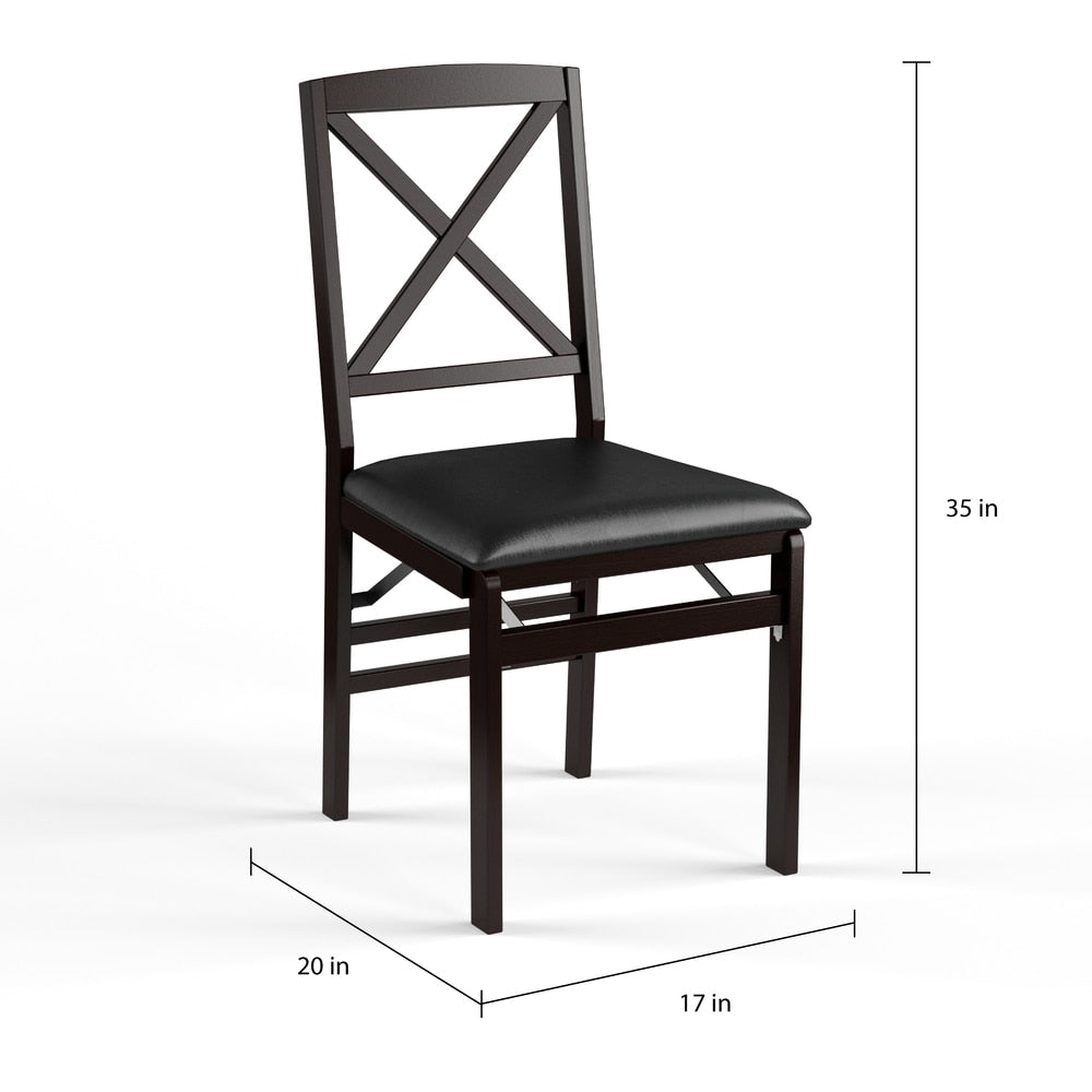 Chaise pliante Espresso pour véranda et salon (lot de 2)
