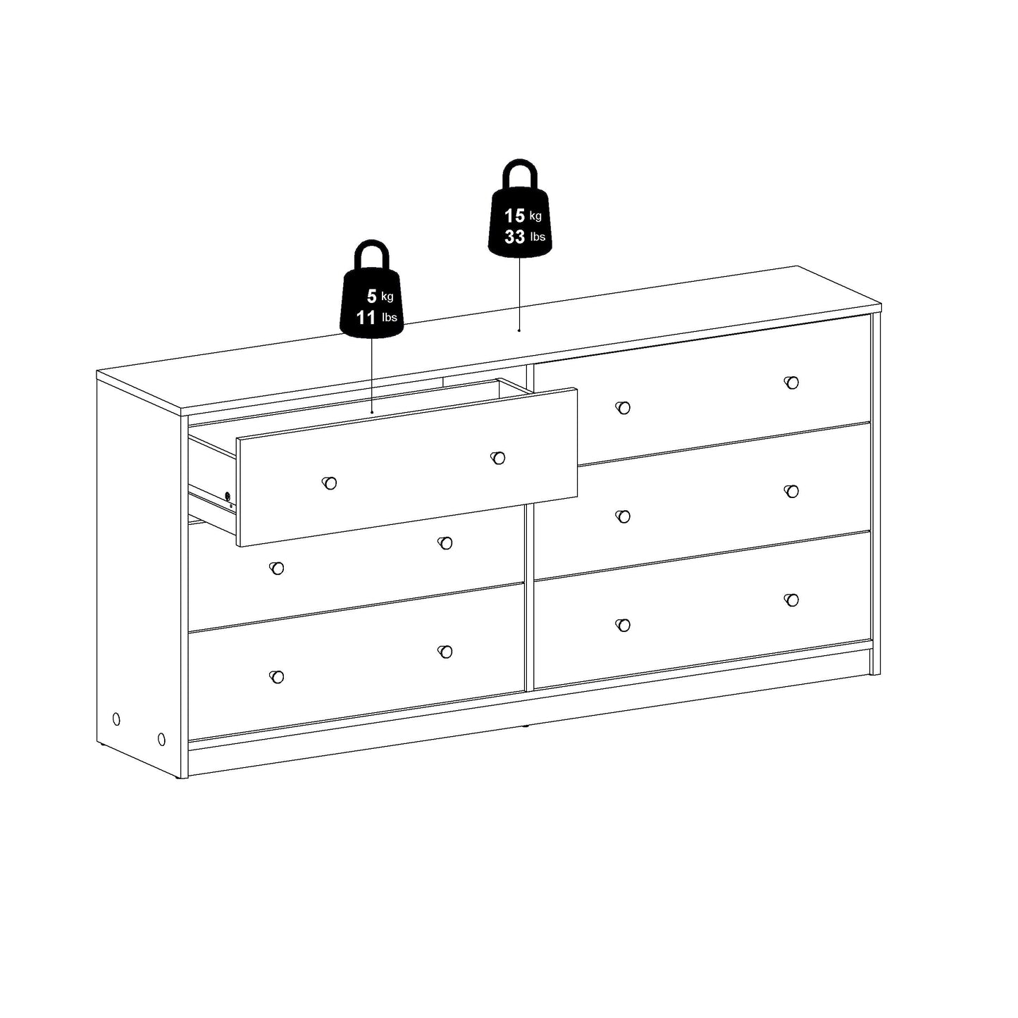 Commode double à 6 tiroirs Zoe de Porch & Den