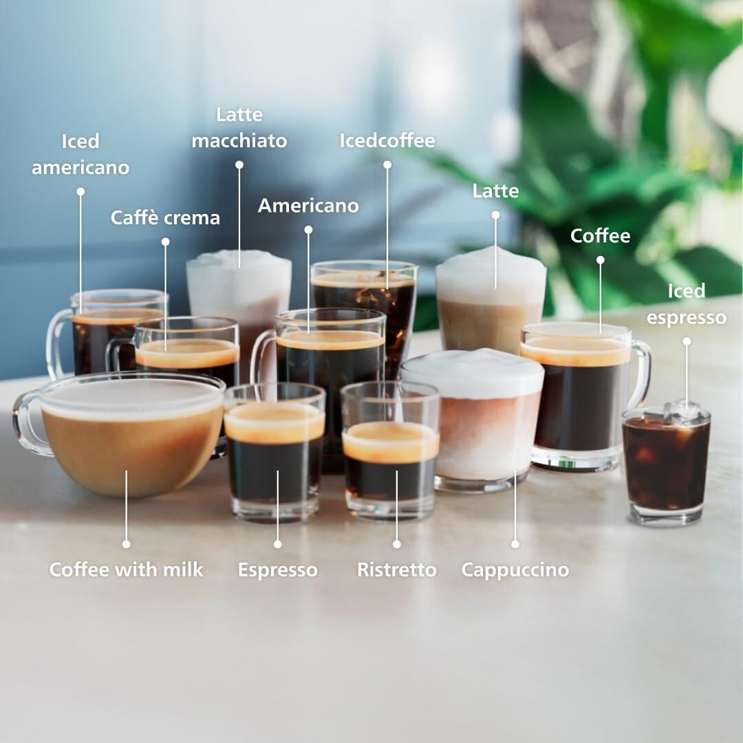 Machine à expresso haut de gamme, 12 cafés chauds/froids, système LatteGo, broyeur céramique, noir chromé