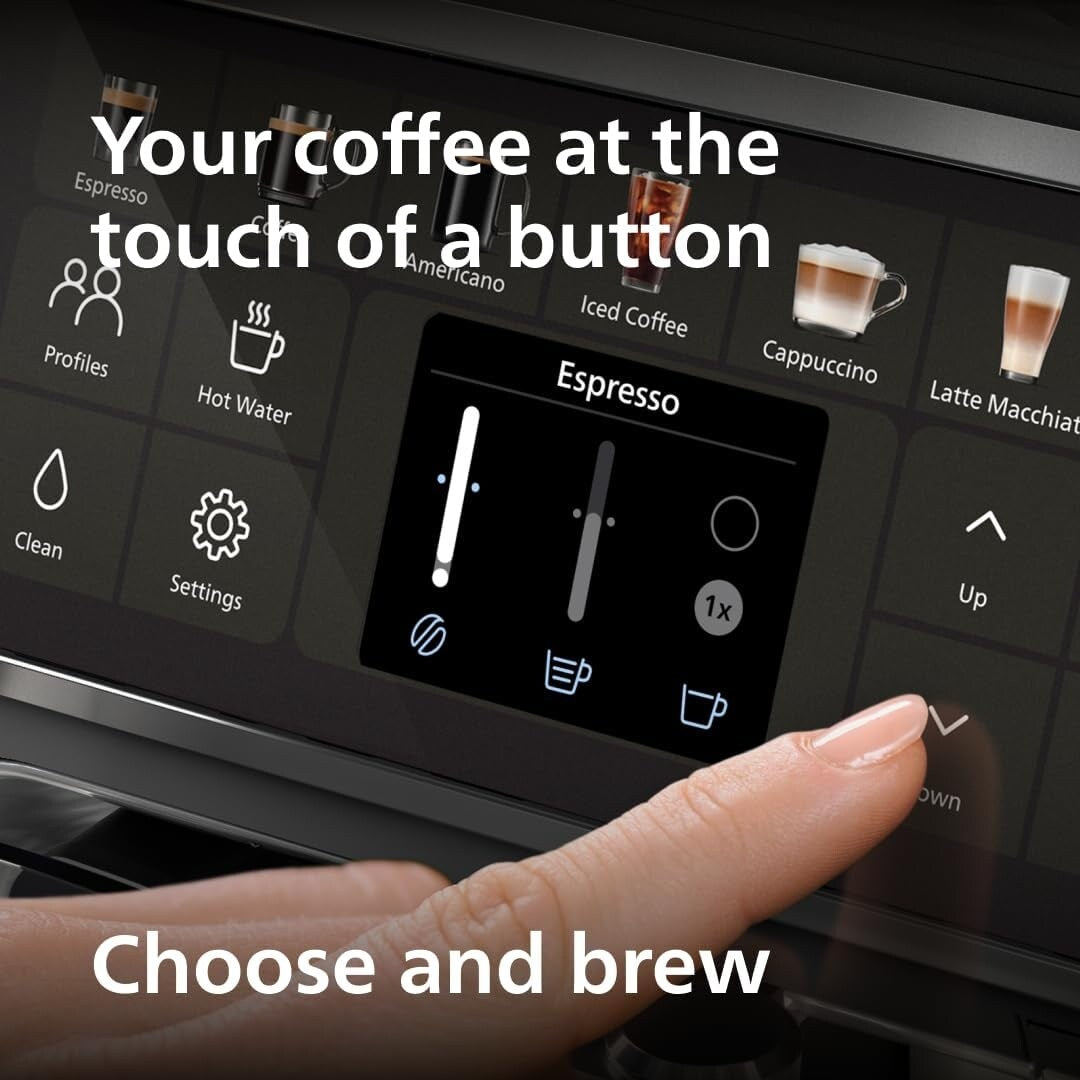 Machine à expresso haut de gamme, 12 cafés chauds/froids, système LatteGo, broyeur céramique, noir chromé