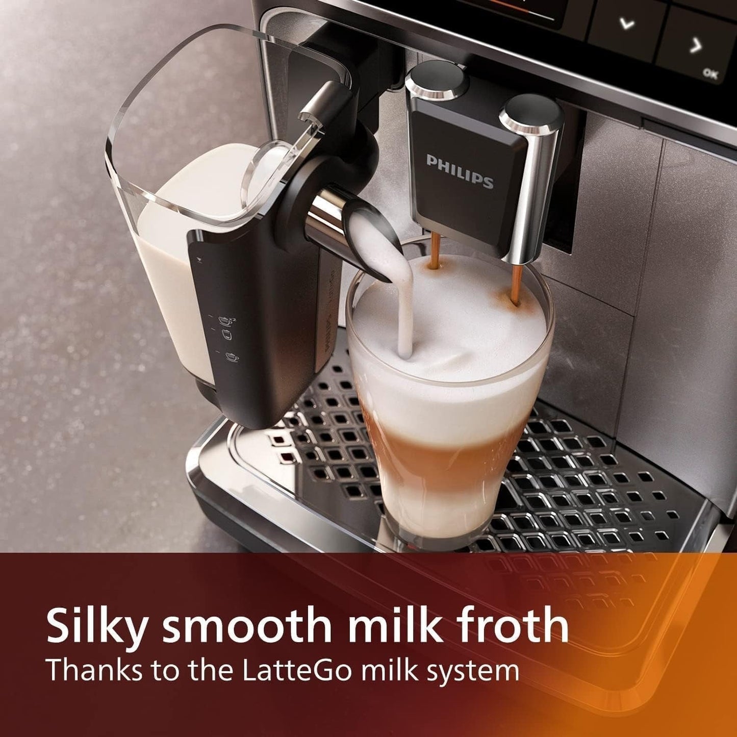 Machine à expresso haut de gamme, 12 cafés chauds/froids, système LatteGo, broyeur céramique, noir chromé