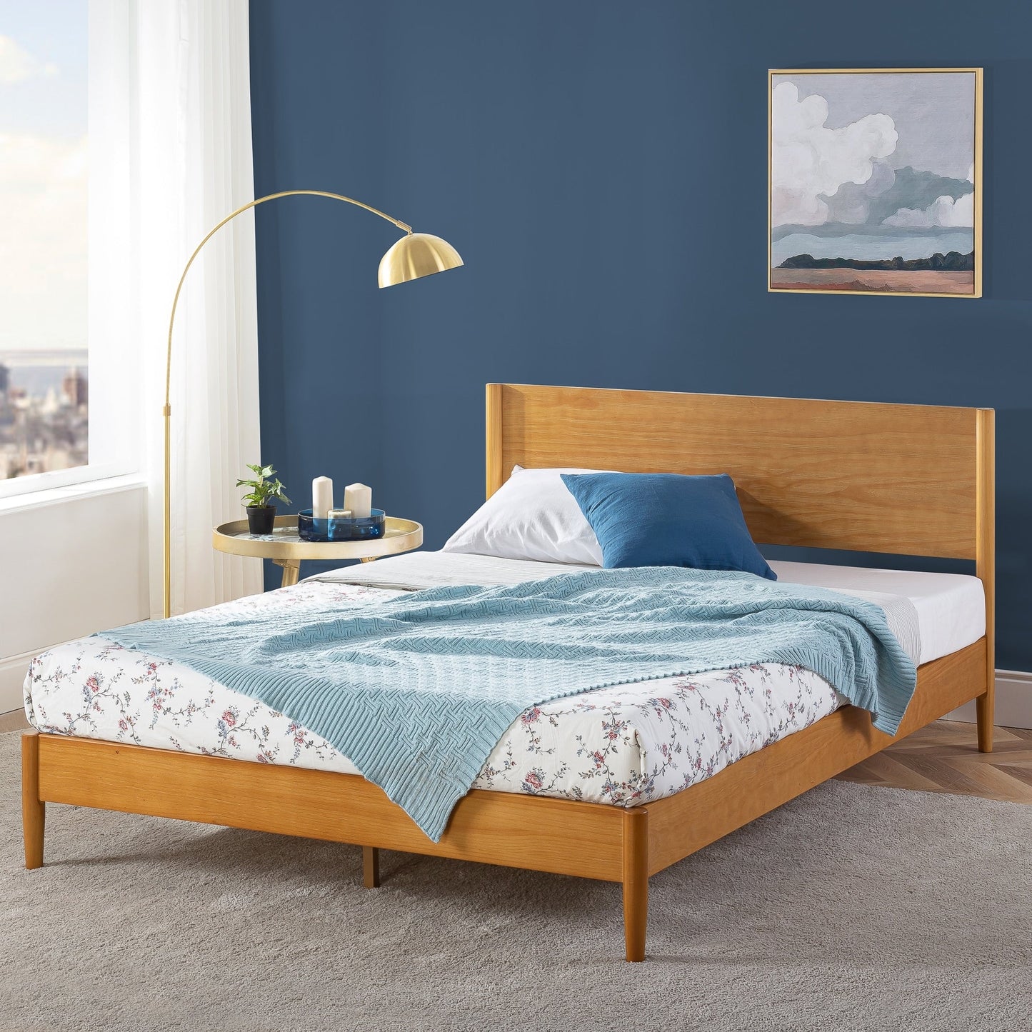 Priage, lit-plateforme en bois de style Mid-Century de ZINUS