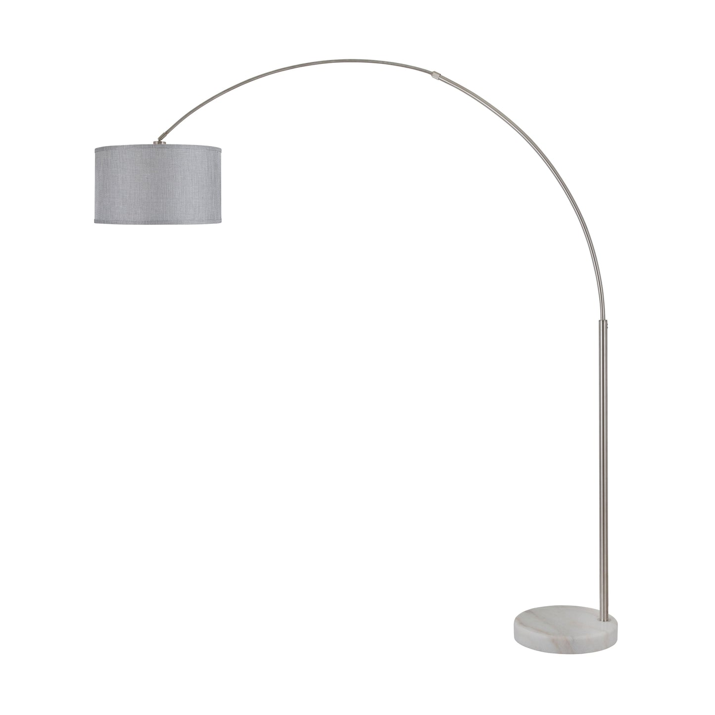 Lampe de sol à arche réglable en acier Q-Max 81 avec abat-jour extra large et socle en marbre