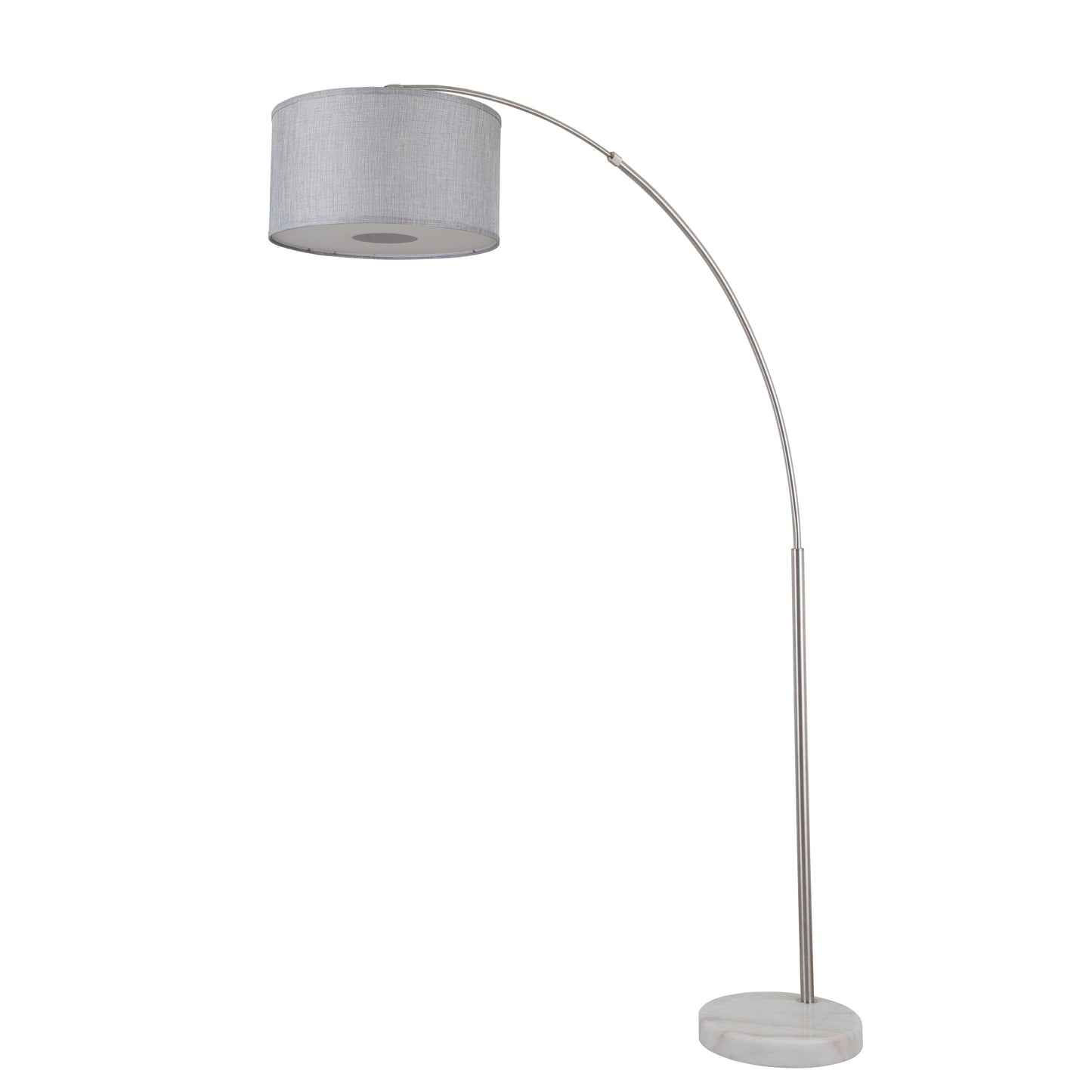 Lampe de sol à arche réglable en acier Q-Max 81 avec abat-jour extra large et socle en marbre