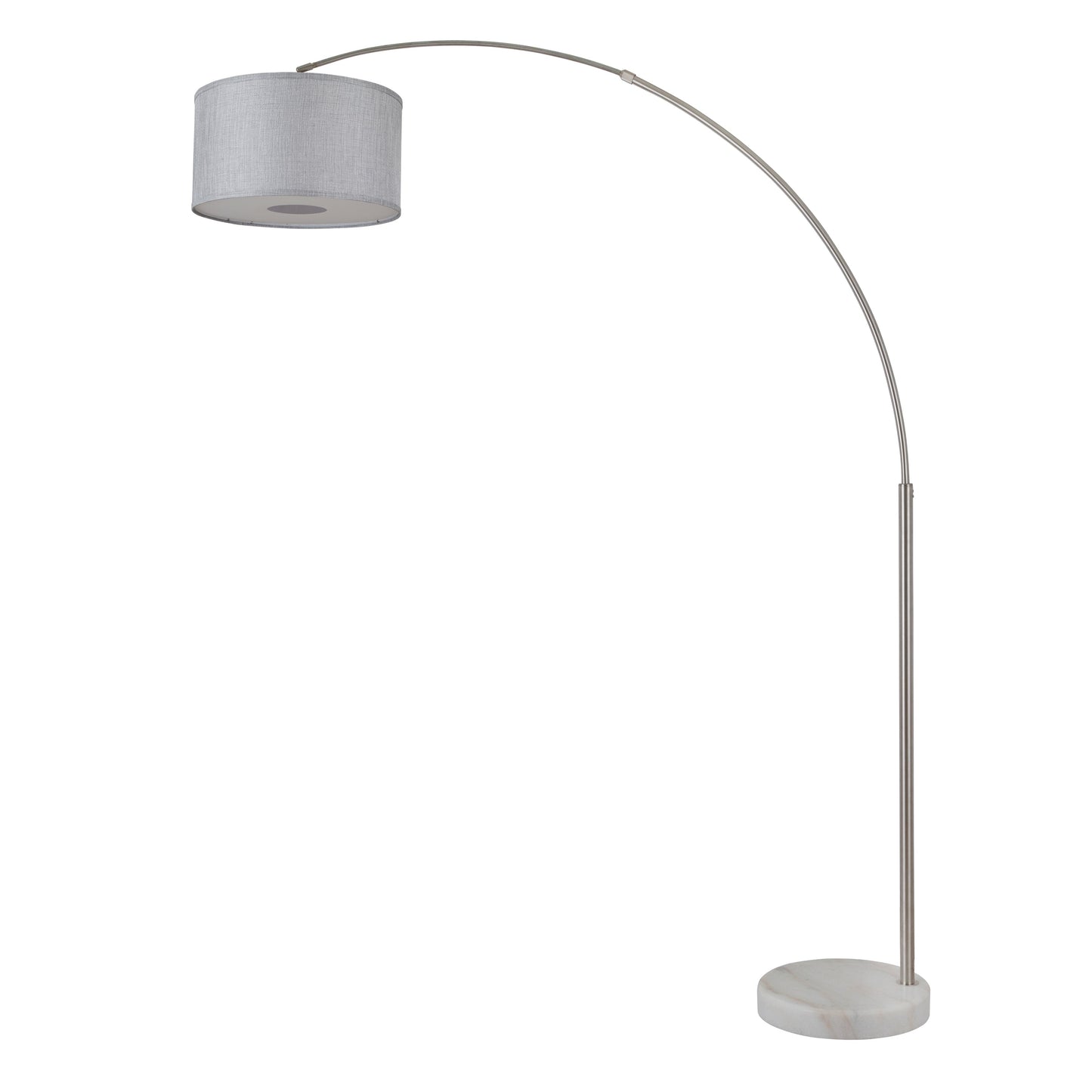Lampe de sol à arche réglable en acier Q-Max 81 avec abat-jour extra large et socle en marbre