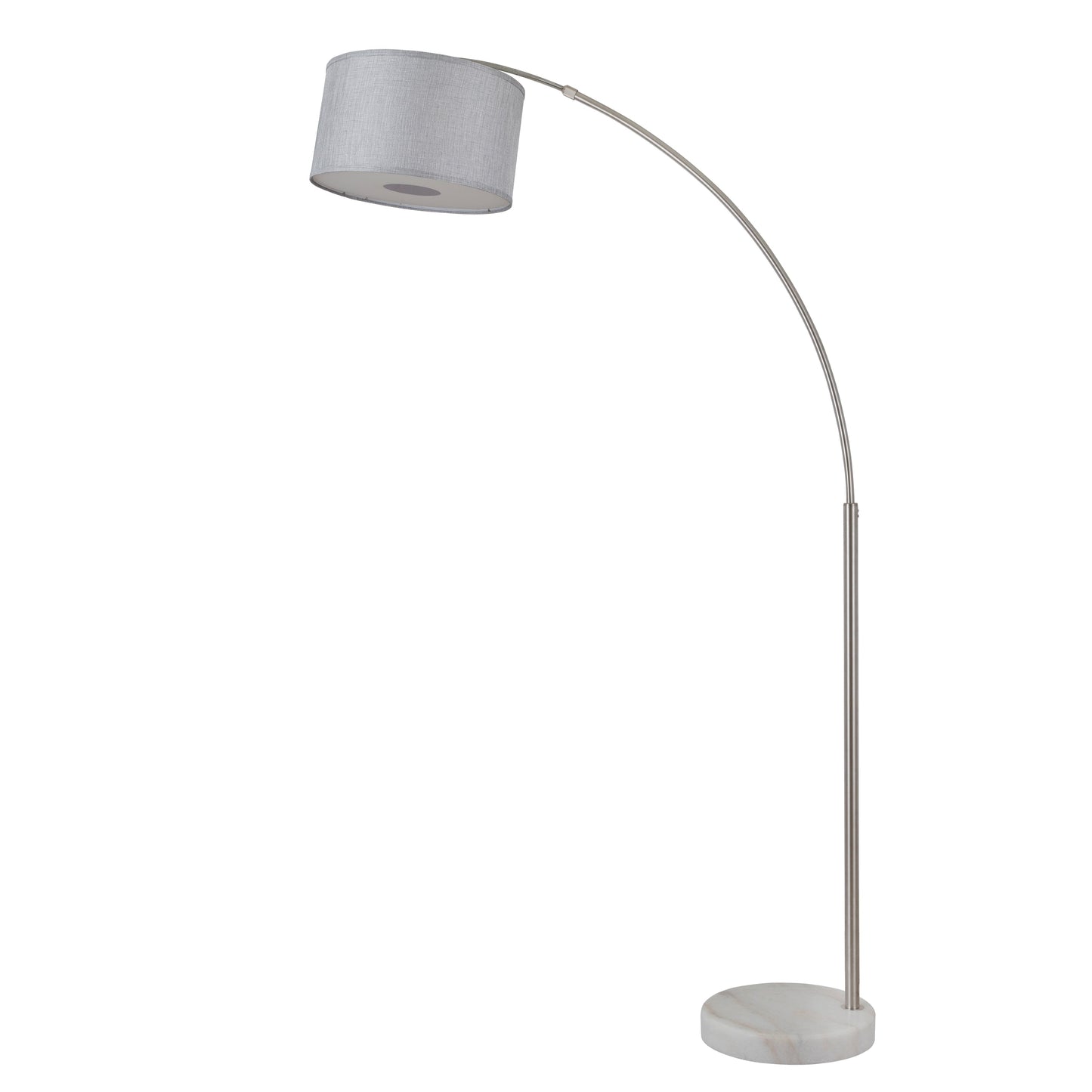 Lampe de sol à arche réglable en acier Q-Max 81 avec abat-jour extra large et socle en marbre